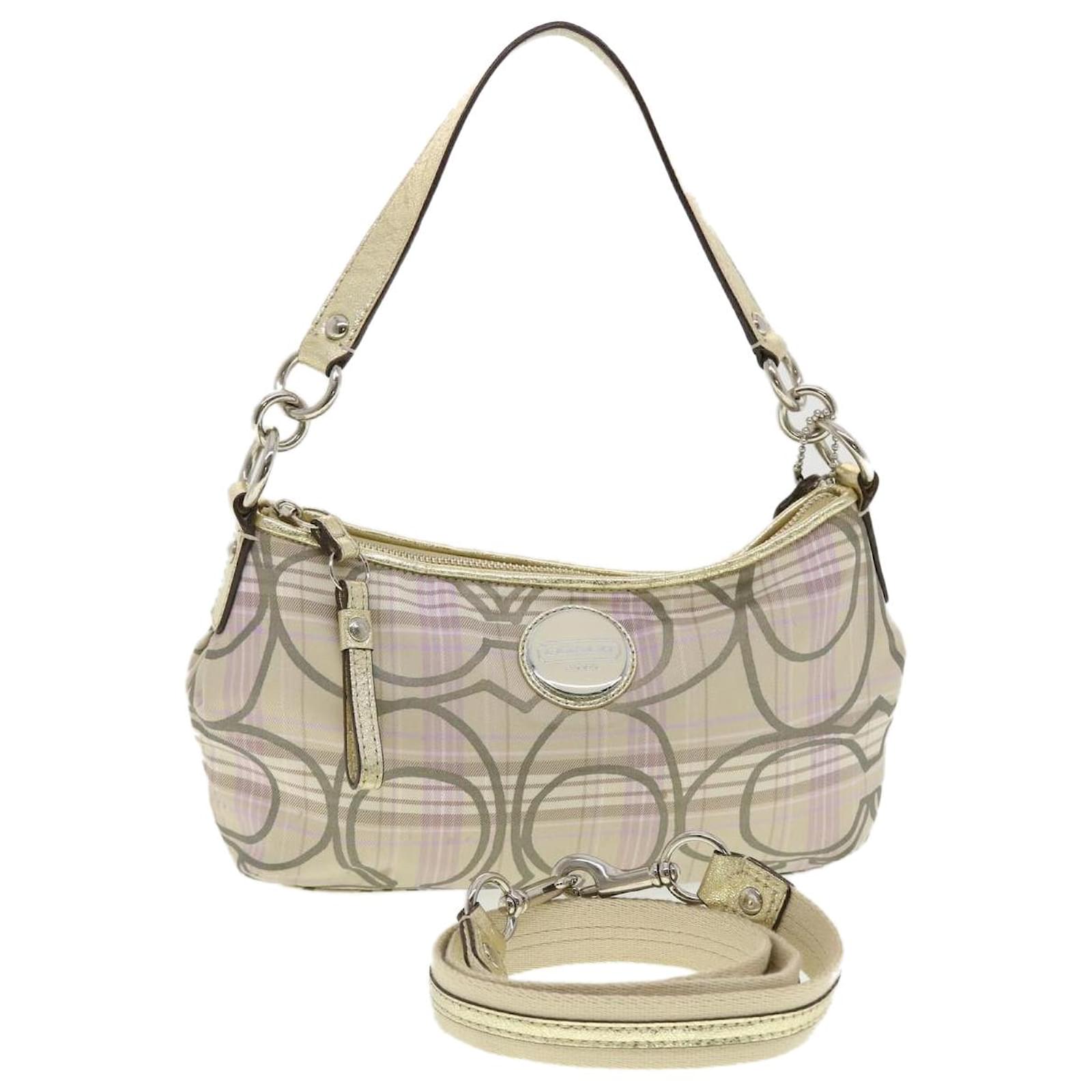 Bolsa coach discount rosa con beige