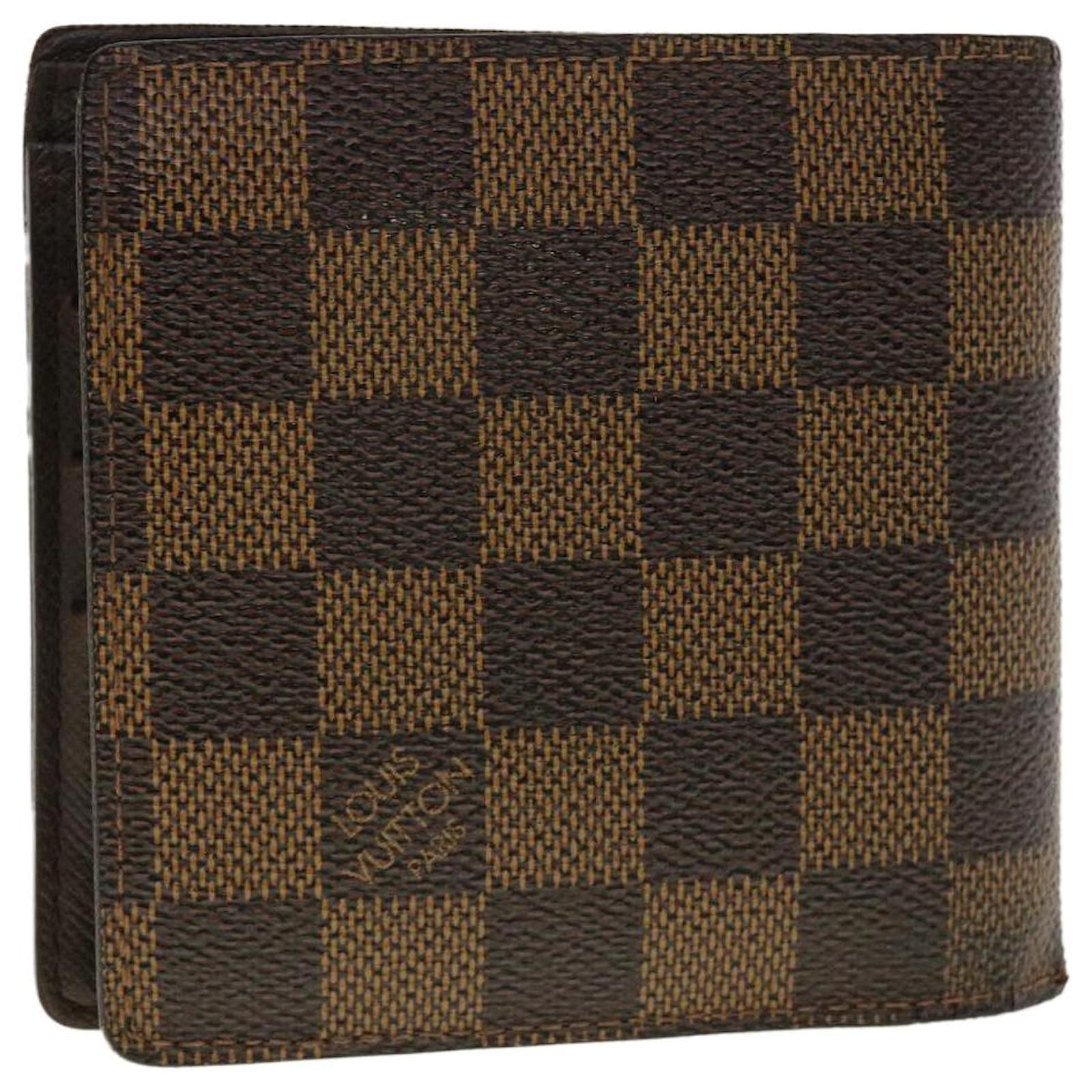 Louis Vuitton LV Bifold Mens Brown Damier Ebene Leather Canvas
