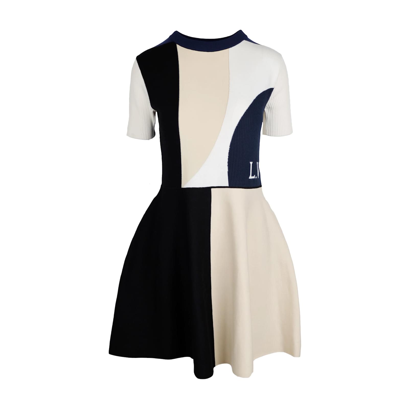 Louis Vuitton Color Block Short Sleeve Dress Multiple colors ref