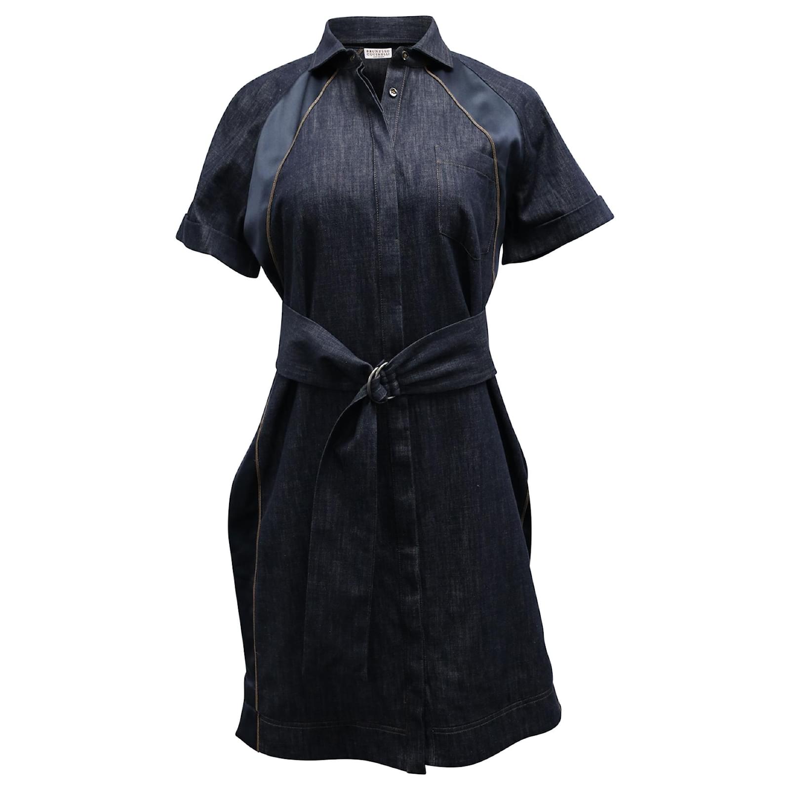 white christmas dresses BRUNELLO CUCINELLI Denim Tulle Dress main image 1