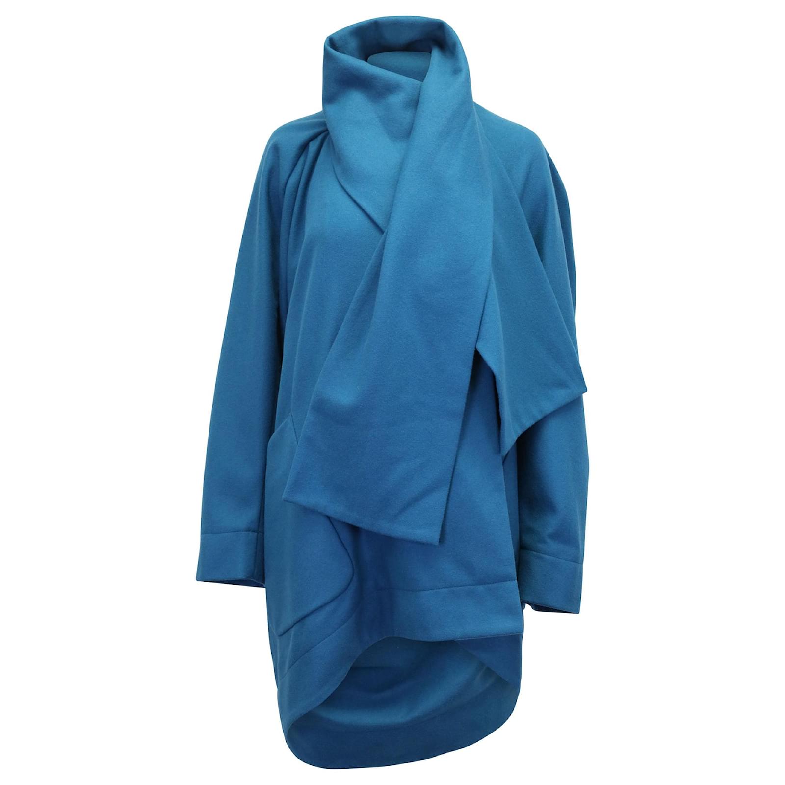 Vivienne Westwood Red Label Draped Coat in Blue Wool ref.897922