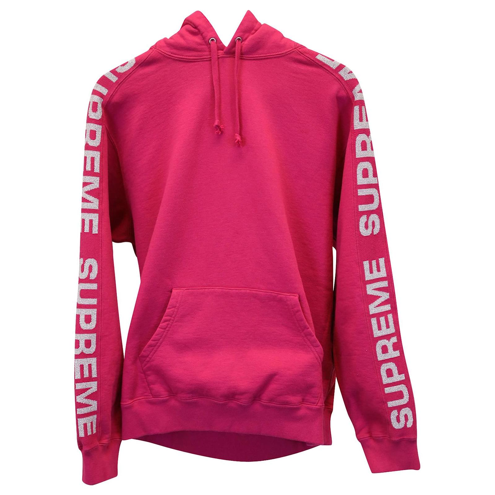 Pink 2024 supreme hoodie