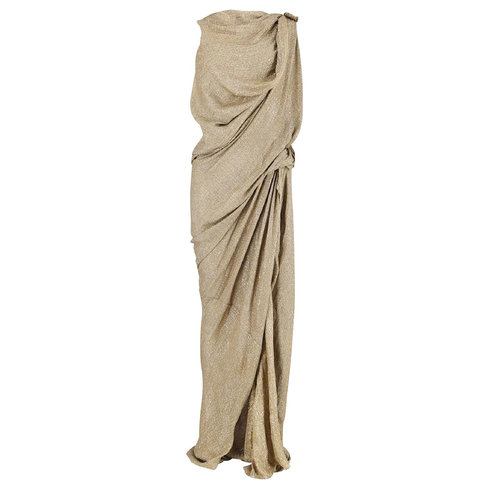 Lanvin Grecian Draped Lam Gown in Gold Silk Golden ref.JC898247 (Sold) -  Joli Closet