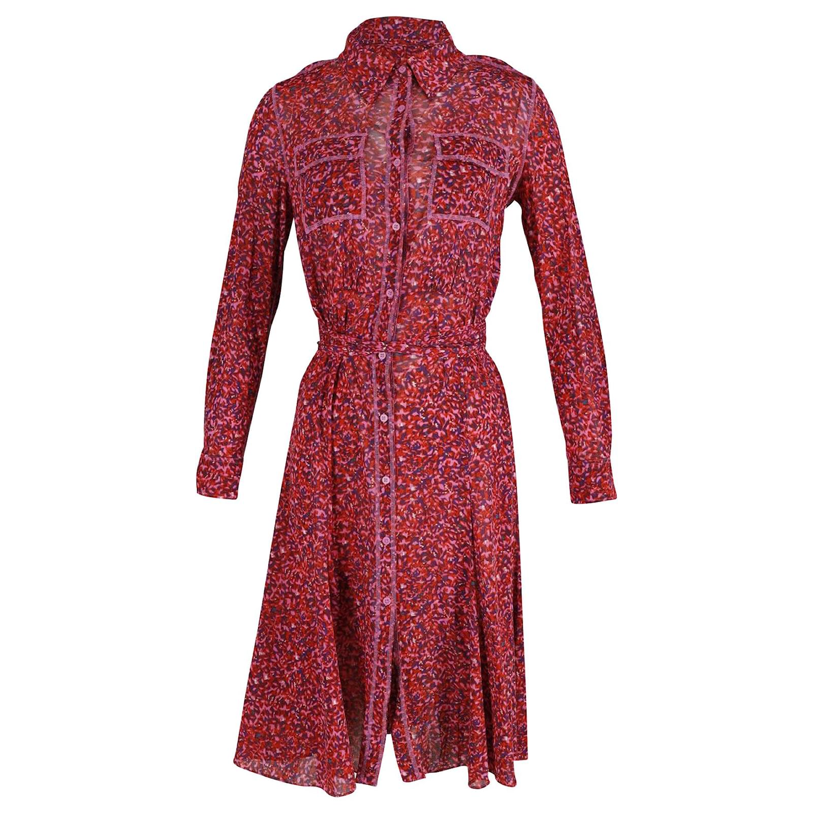fitted lace wedding dress Diane von Furstenberg Julian Wrap Dress Asher Vermillion Floral Size 1 –  Celebrity Owned main image 0