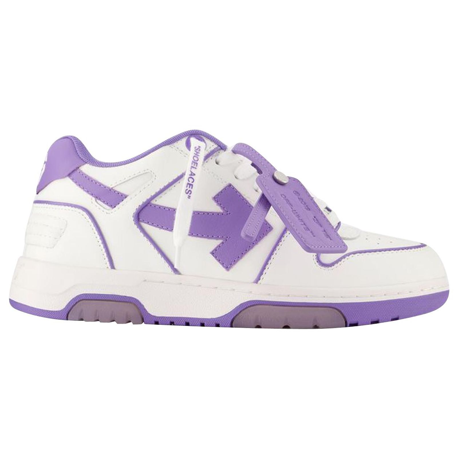 Baskets Off-White "Out Of Office" - Cuir Blanc Cassé/ Noir/ Jaune - Taille EU 45 (UK 11) - Neuf Avec Boîte