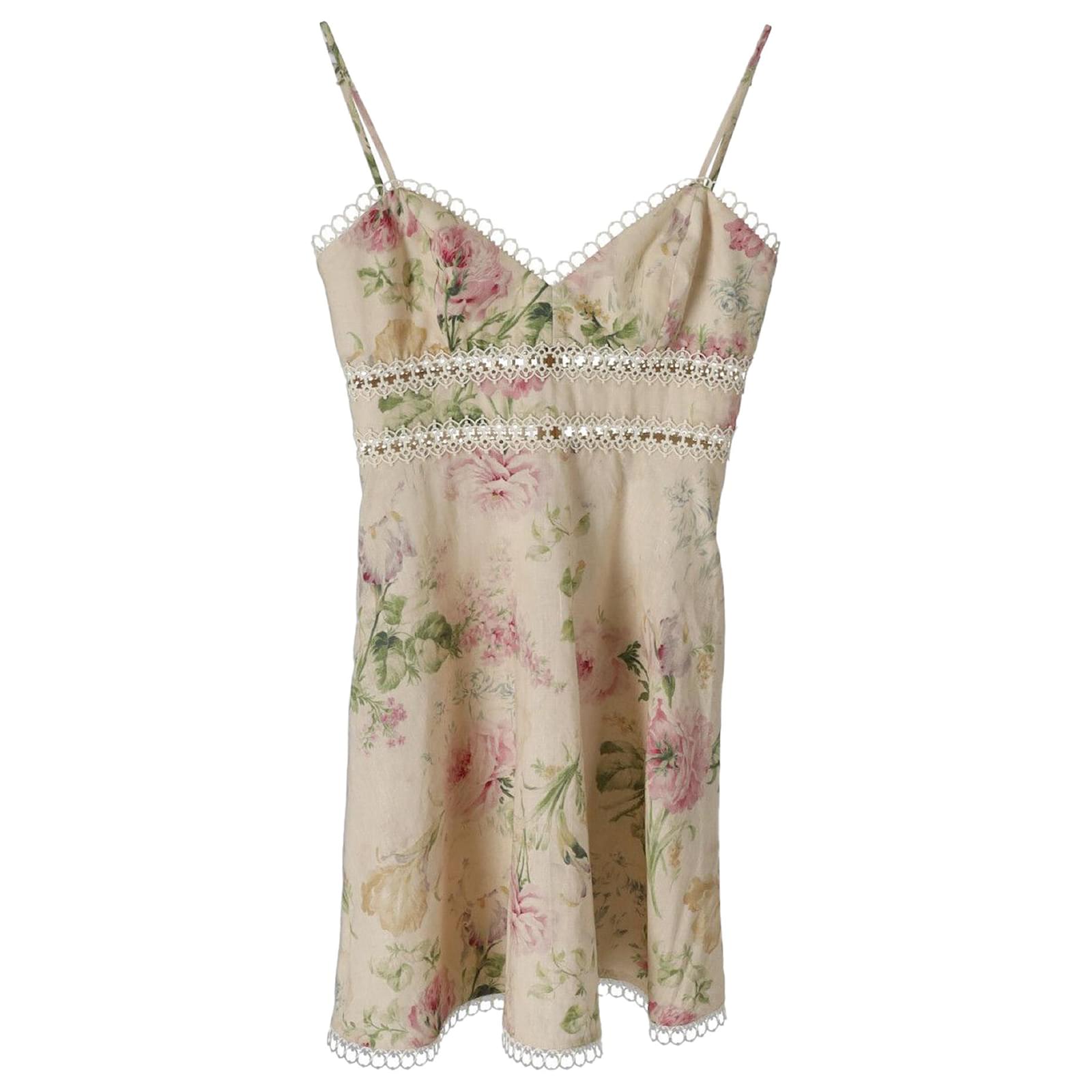 Zimmermann Iris Sun Dress en lino con estampado floral ref
