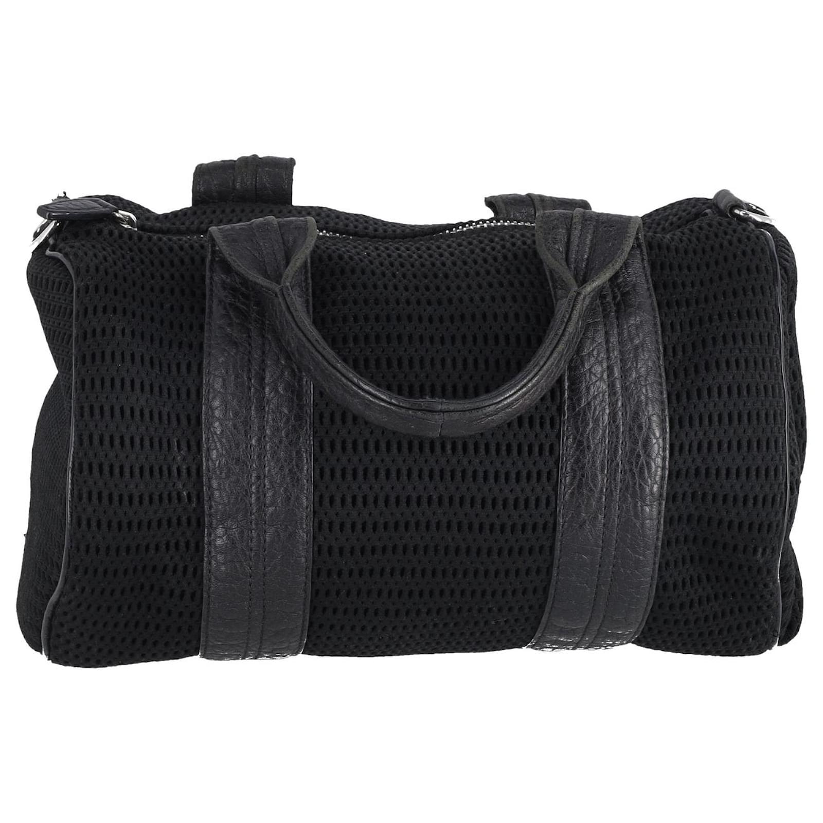 Alexander Wang Rocco Duffle Bag in Black Leather and Nylon ref.899077