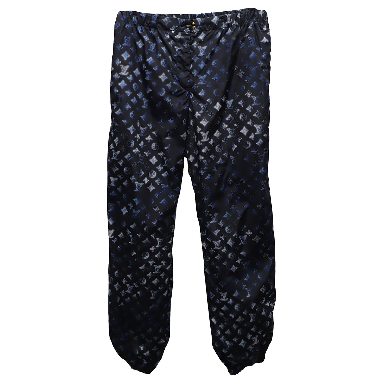 Louis Vuitton Mahina Monogram Jogging Pants in Blue Polyamide