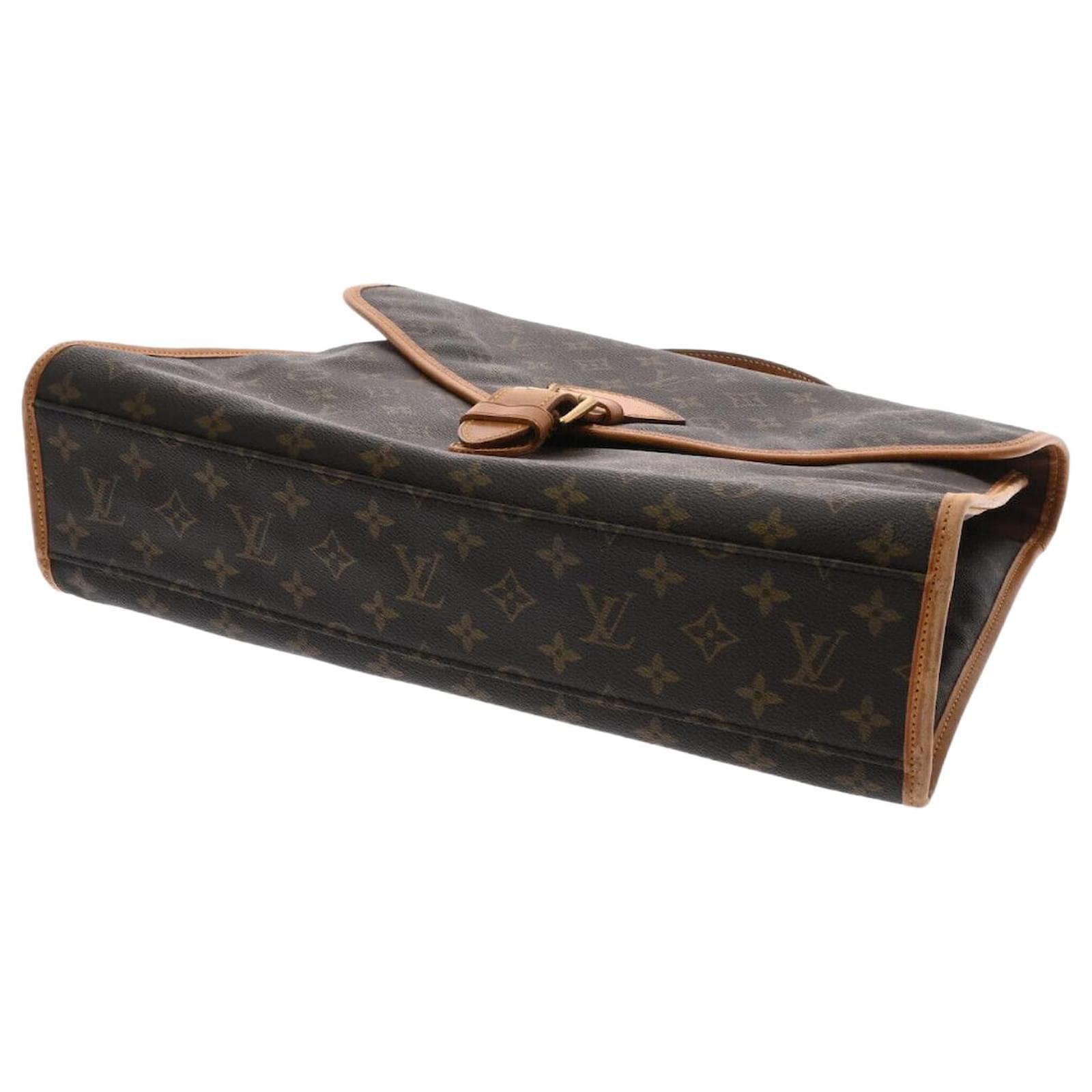 Louis Vuitton Brown Monogram Beverly Briefcase PM Leather Cloth