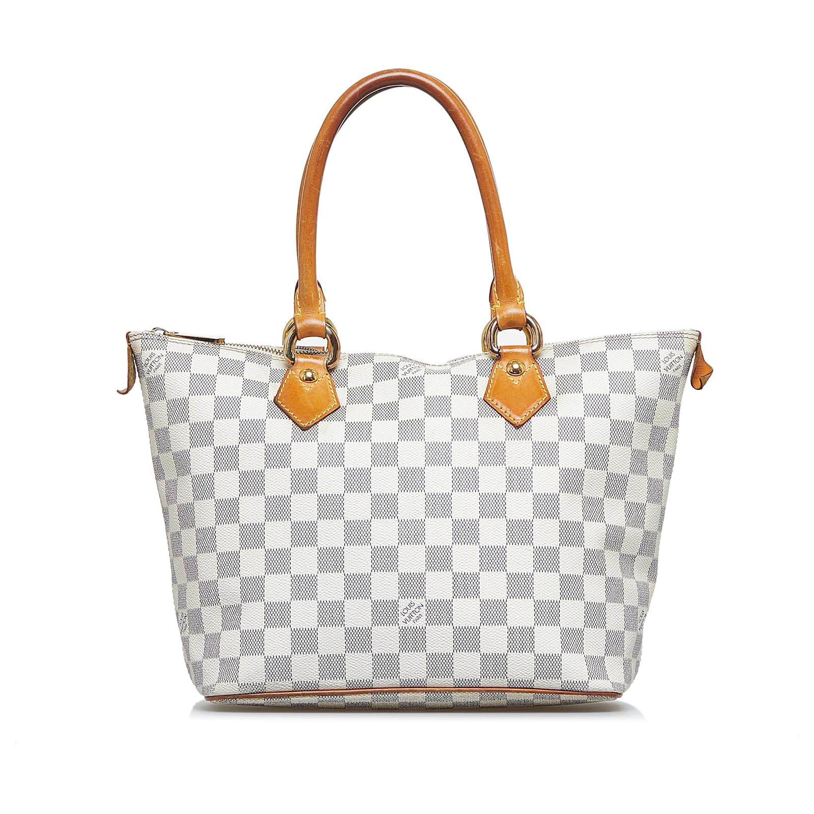 White Louis Vuitton Damier Azur Saleya PM Handbag