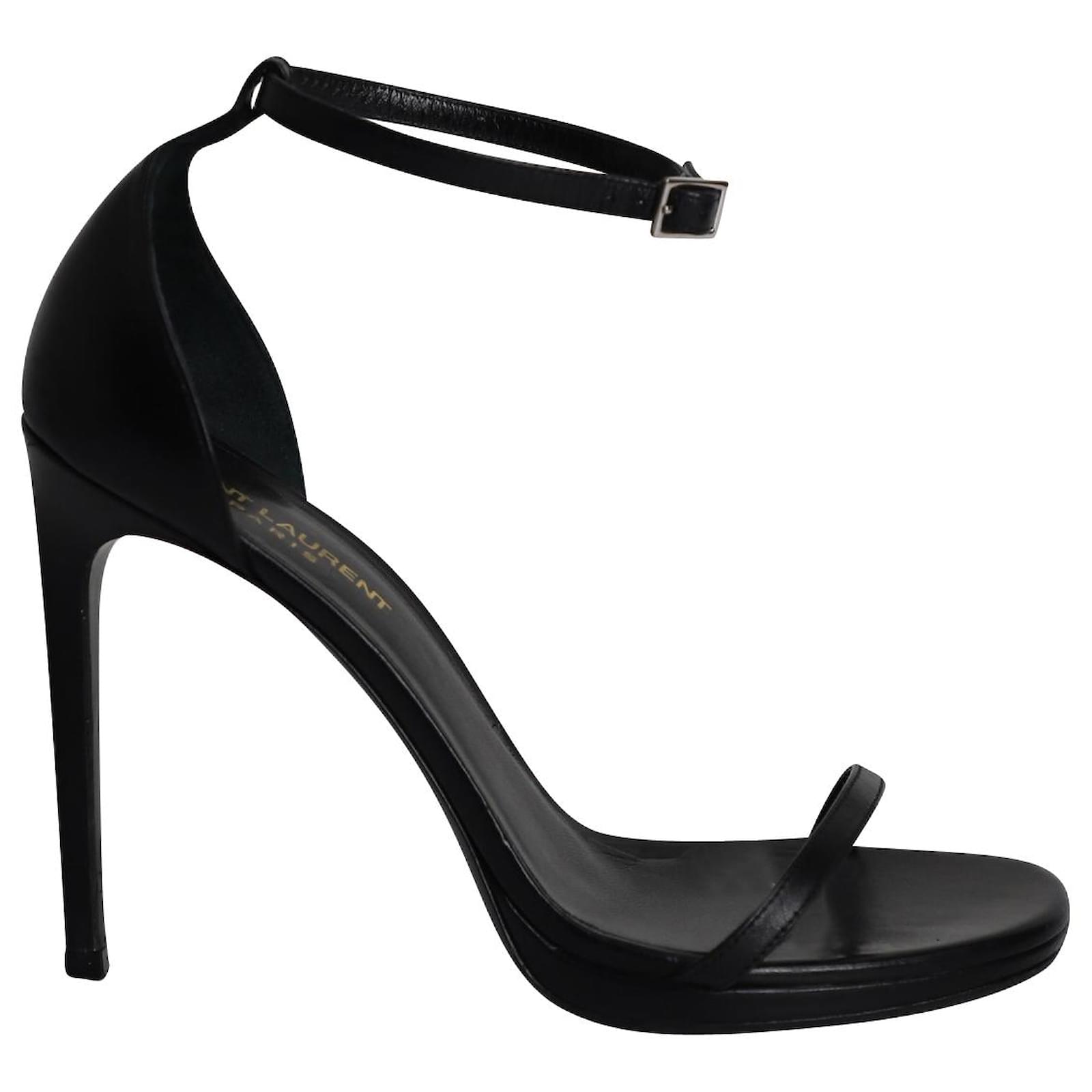 Saint Laurent Jane Ankle Strap Sandals in Black Leather ref.899840 ...