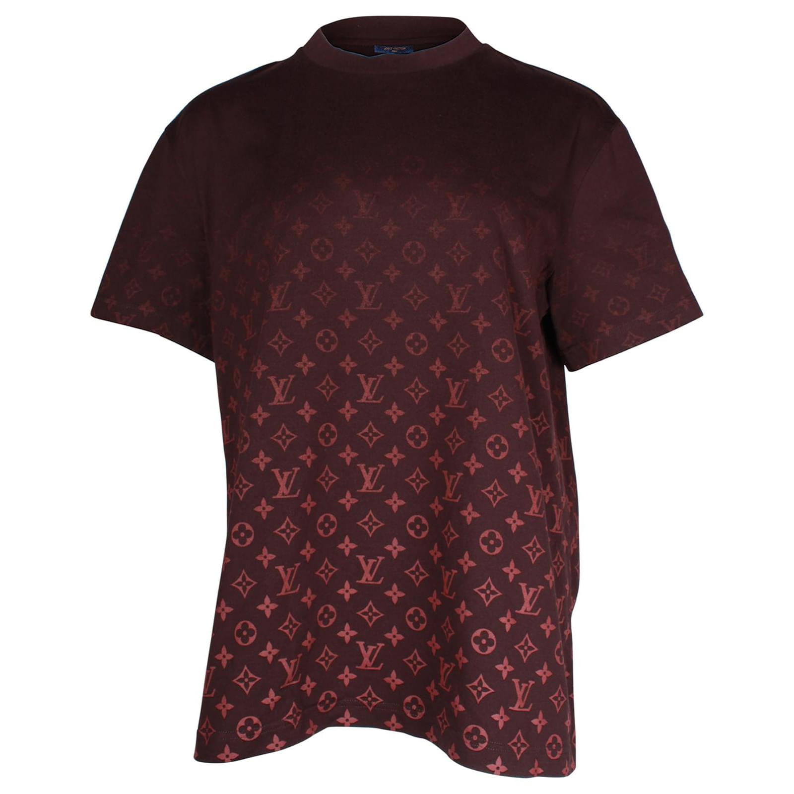 Louis Vuitton Logo LV Damier T-Shirt Tops Men S Red Regular Fit From Japan  New