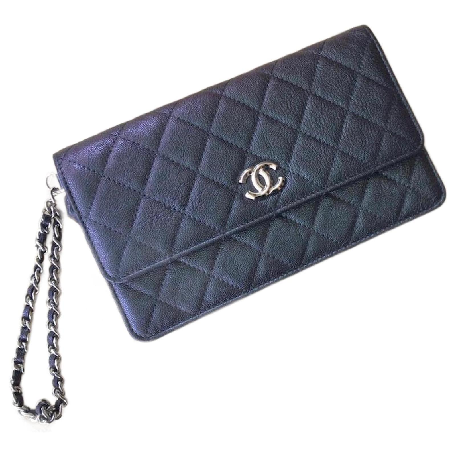 2019 chanel black iridescent caviar woc wallet on chain clutch Leather  ref.899917 - Joli Closet