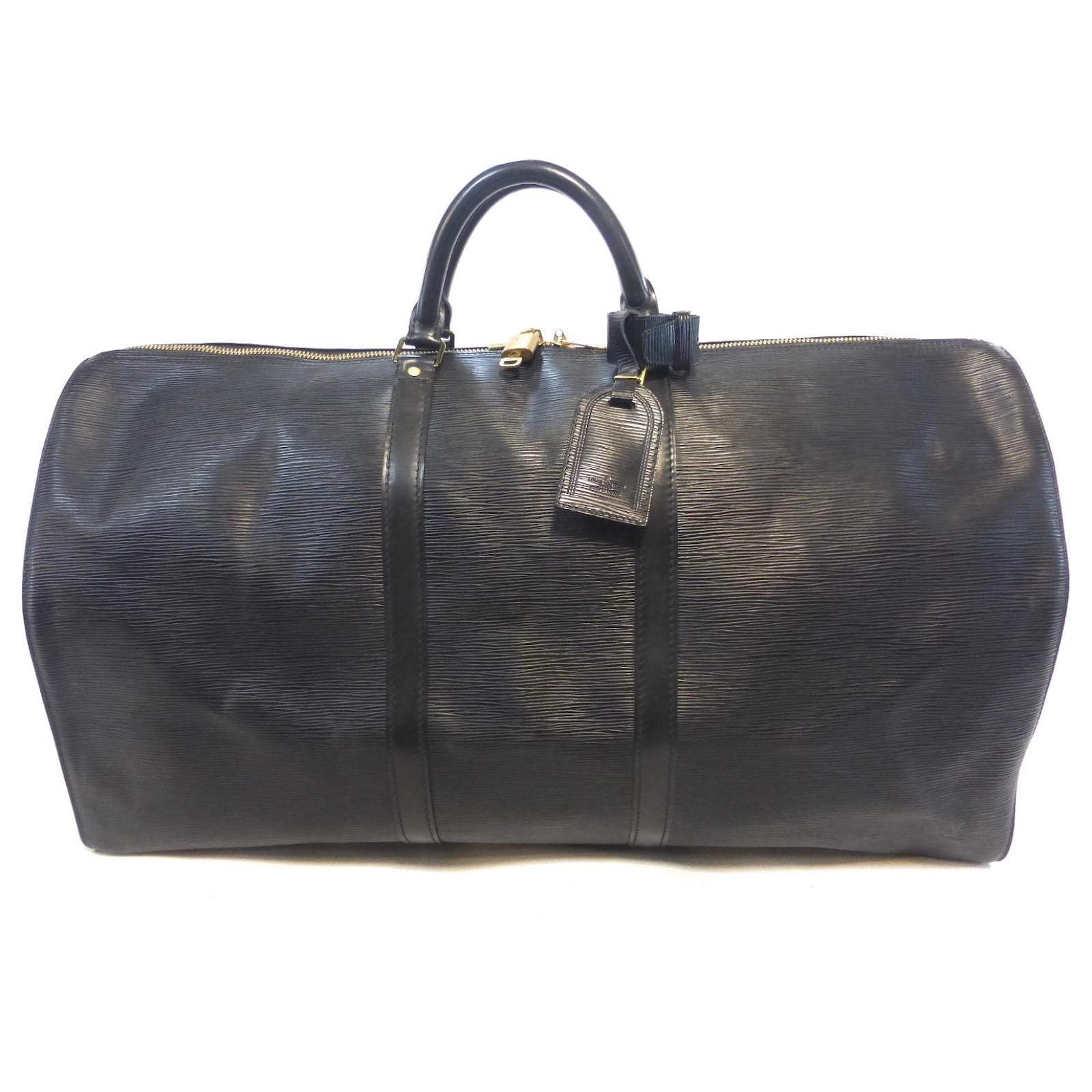 Louis Vuitton Keepall 60 Travel Bag in Black Epi Leather