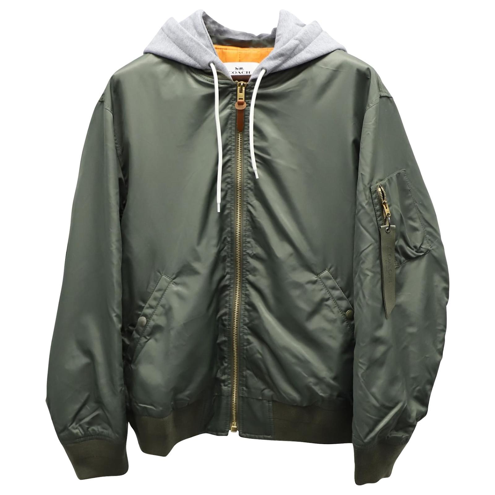 Coach Hooded Ma 1 Bomber Jacket in Green Nylon ref.900463 - Joli