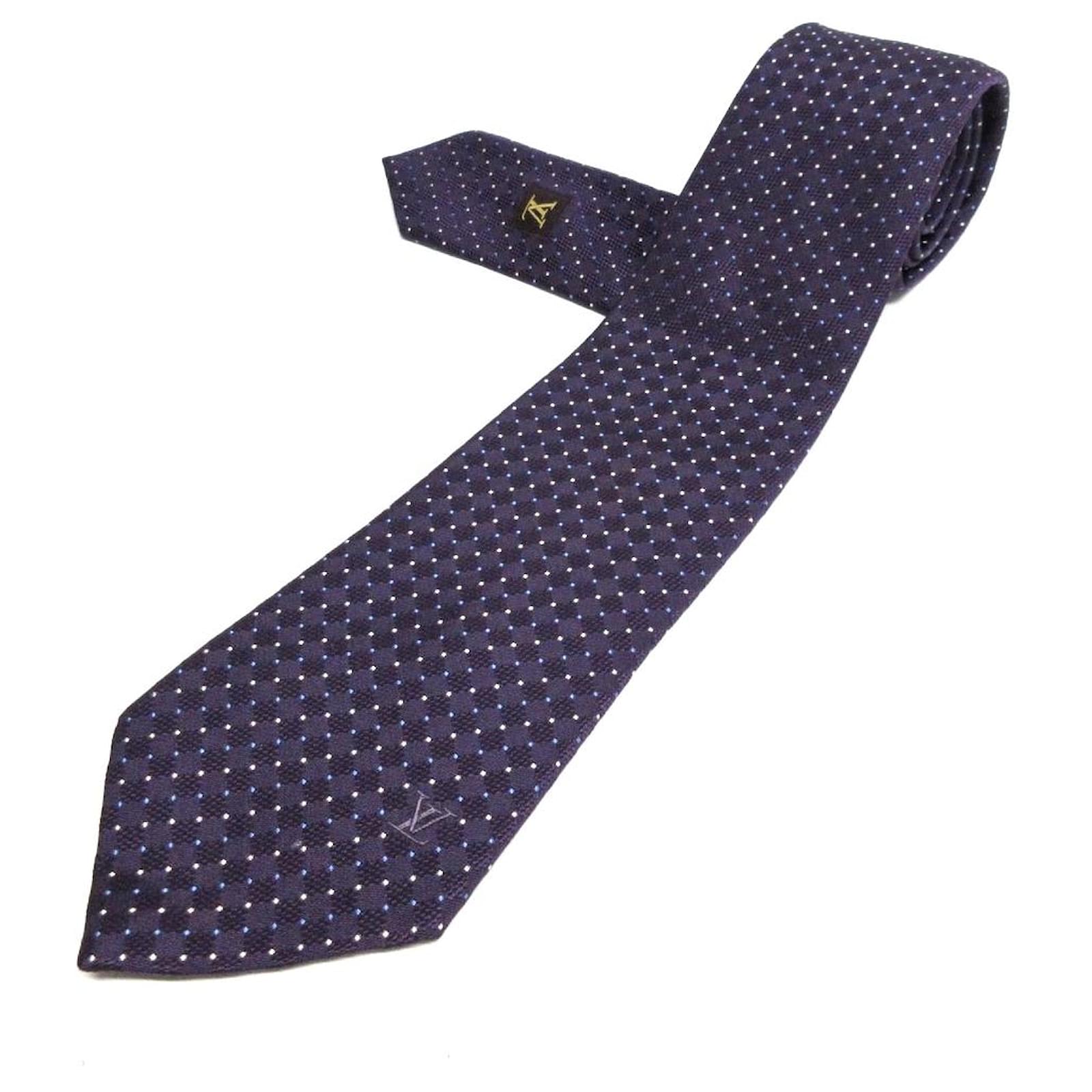 LOUIS VUITTON Plum-colored silk tie In its box