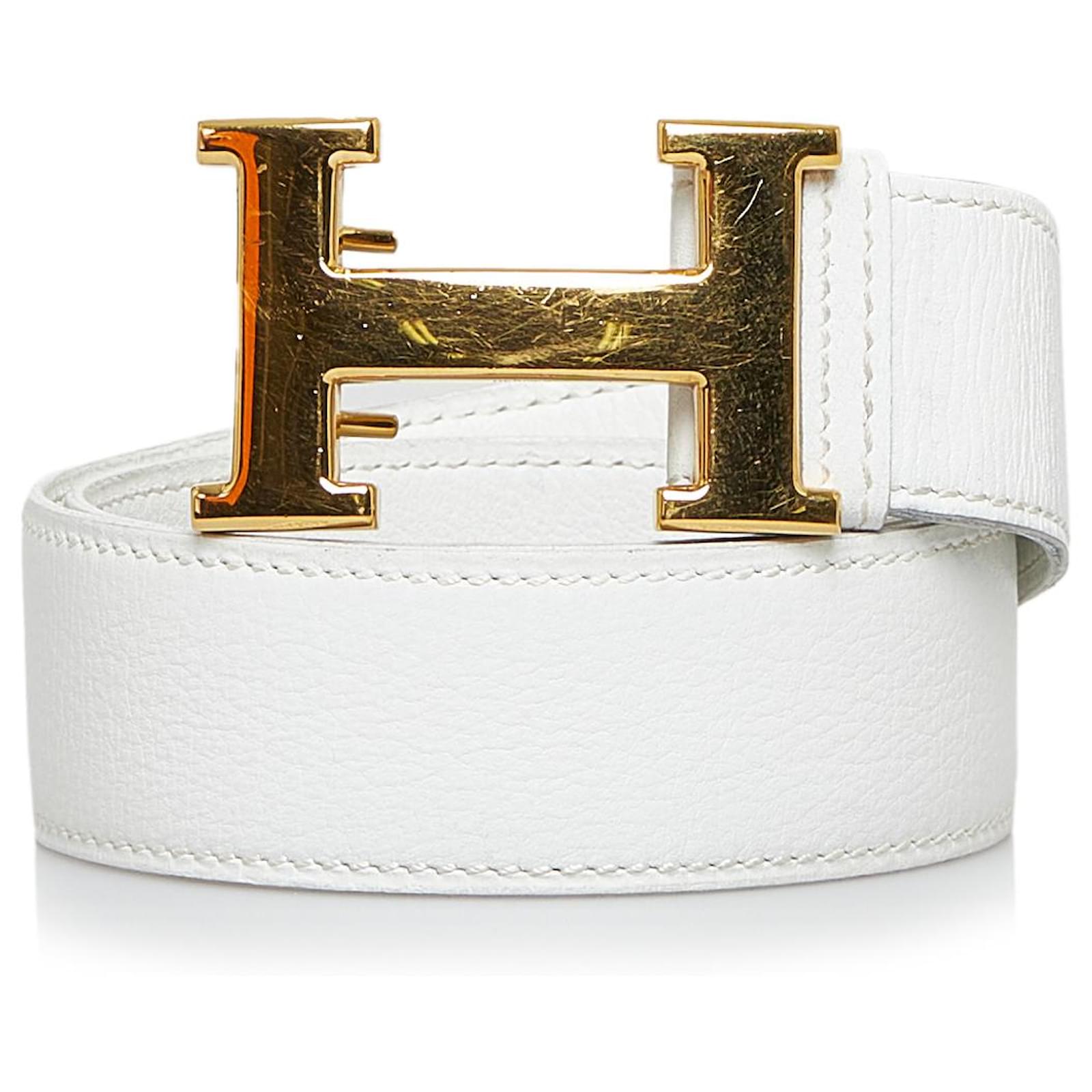 Hermès Hermes White Constance Belt Leather Pony-style calfskin ref.901092 -  Joli Closet