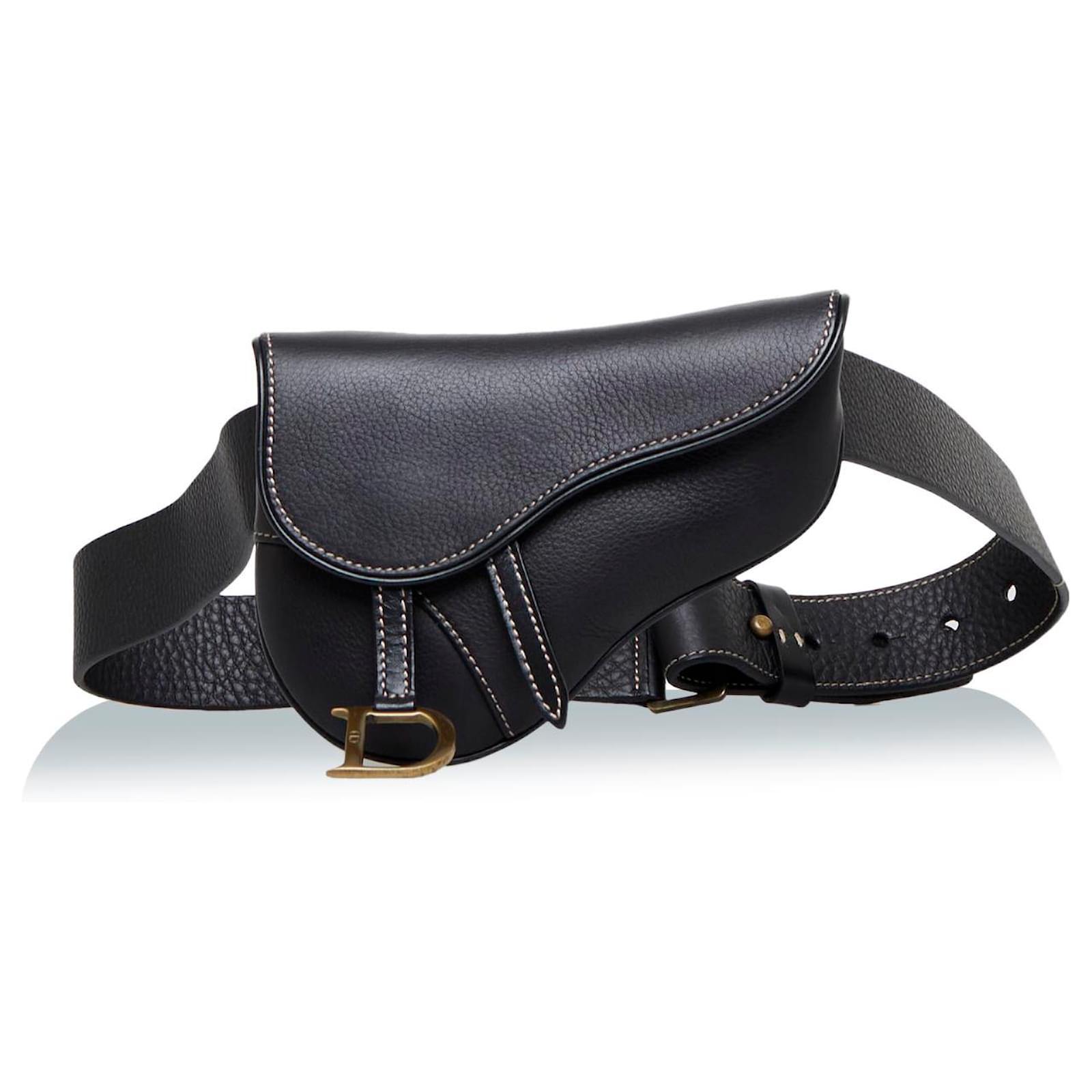 Dior Black Saddle Belt Bag Leather Pony-style calfskin ref.901122