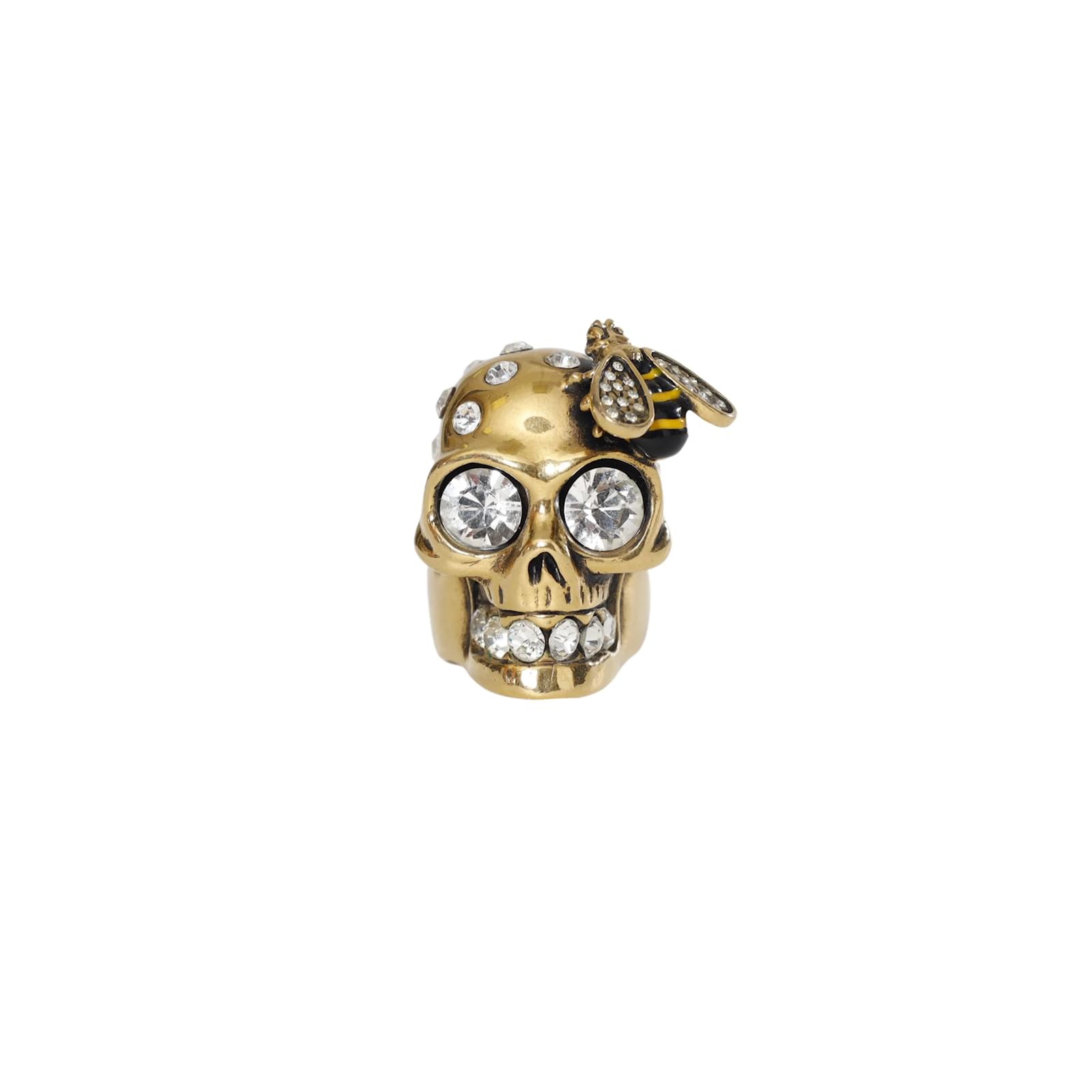 最安極美品レア AlexanderMcQueen リング ロゴ×スカル×ピンΩ