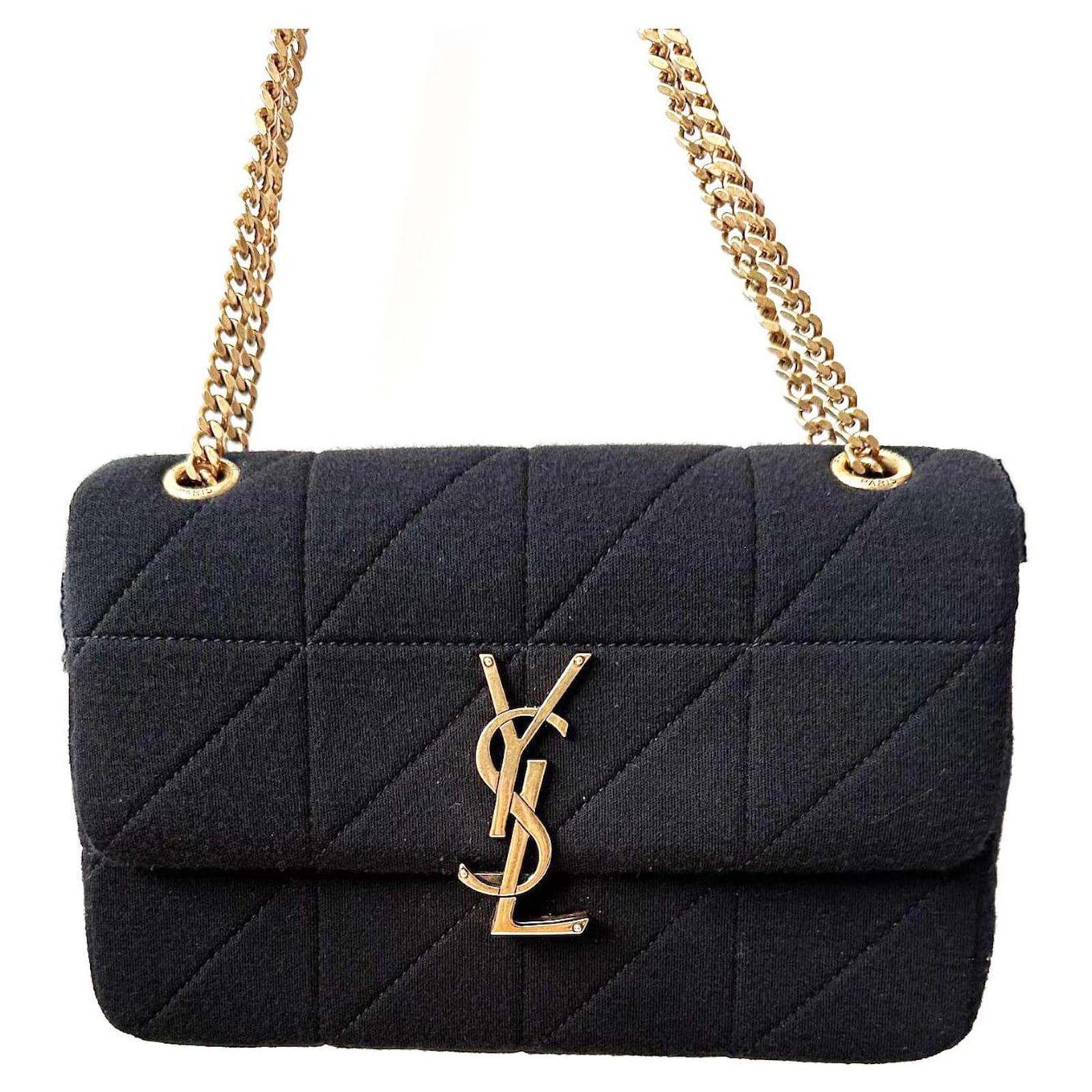 YSL ジェイミー BO MNG JAMIE NEW JERSEY Yves Saint Laurent YSL Jamie medium bag Black Cloth ref