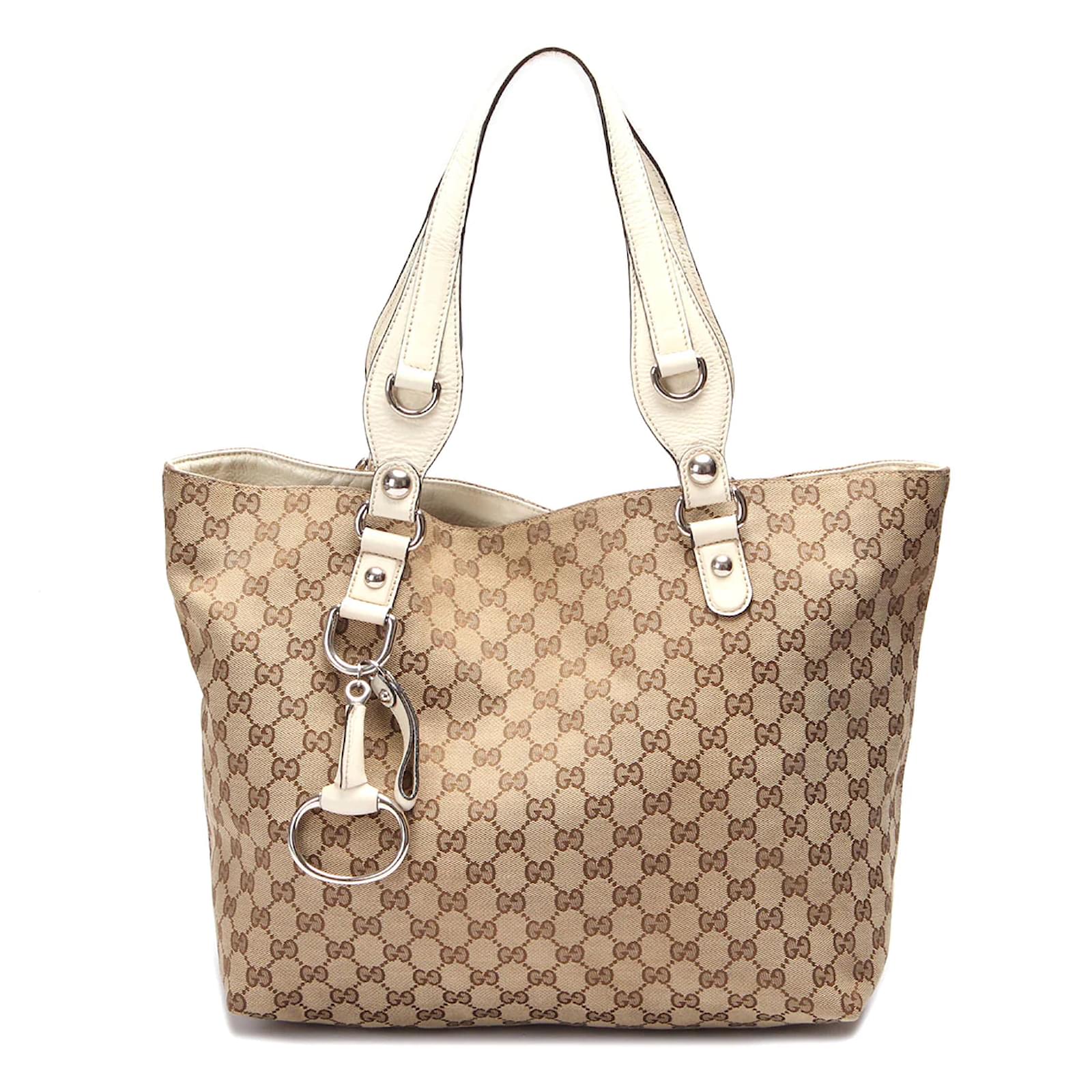 GUCCI Medium Abbey Coated Canvas Shoulder Bag Beige 293578