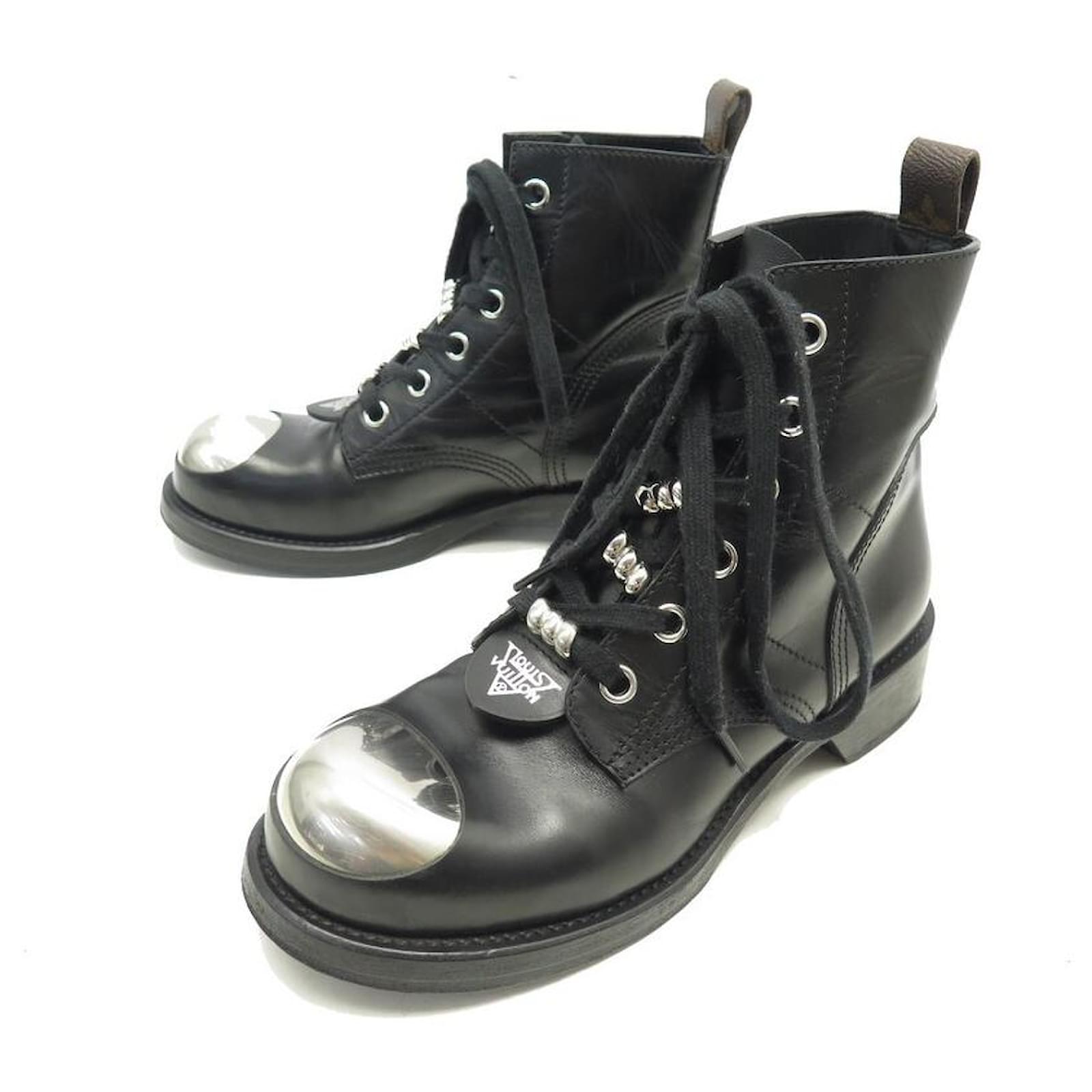 black and white louis vuitton boots