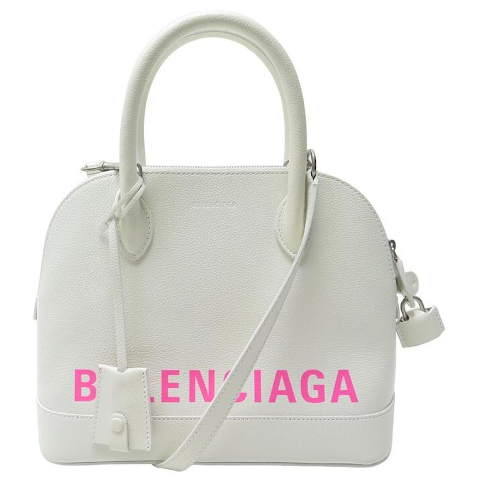 Ville top handle leather handbag Balenciaga White in Leather