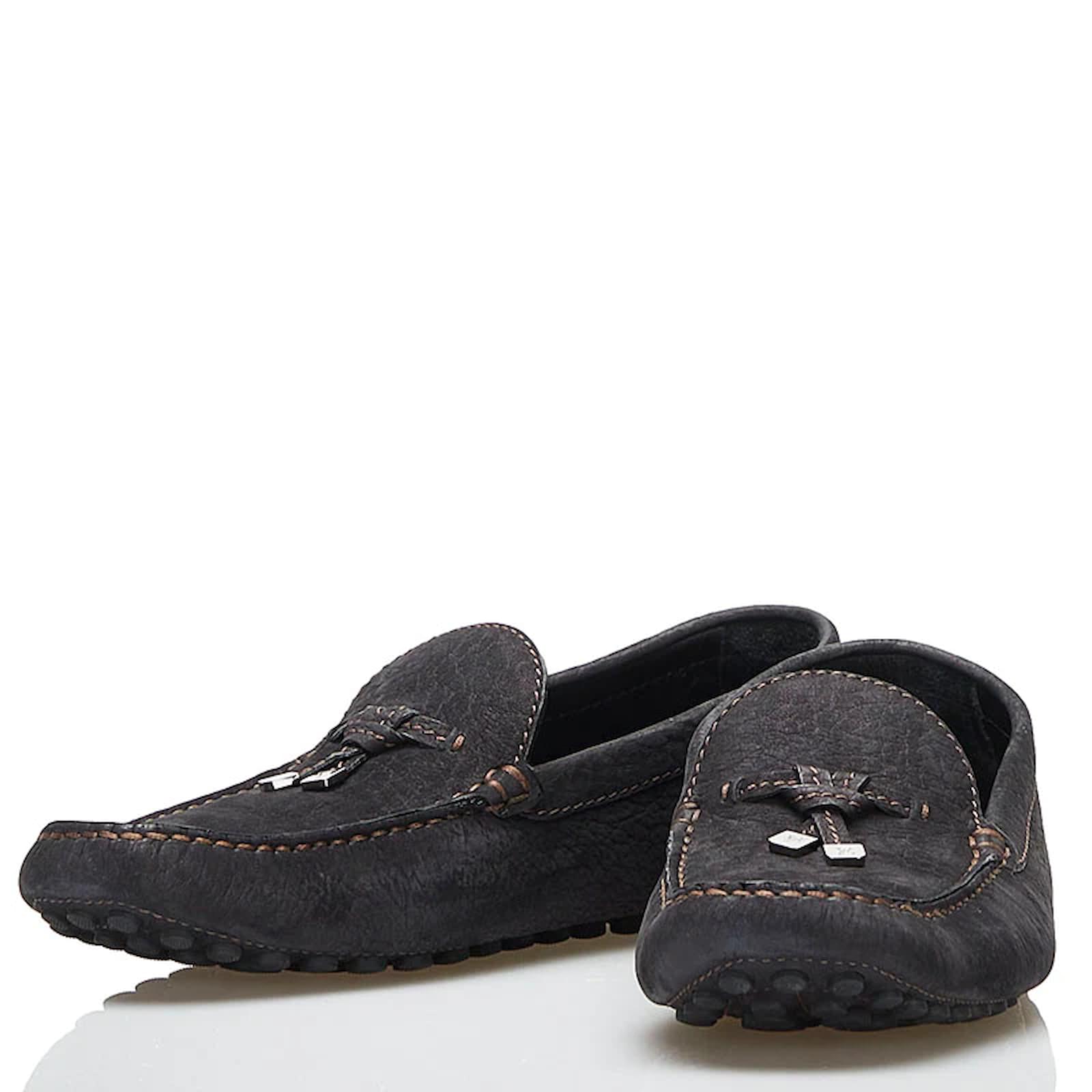 Louis Vuitton Chaussures de conduite en cuir Veau façon poulain Noir  ref.902405 - Joli Closet