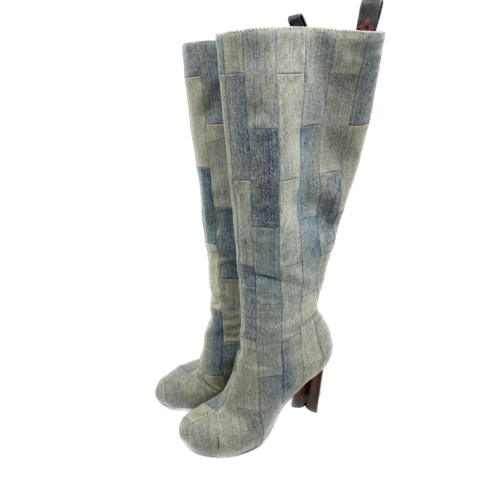LOUIS VUITTON Boots T.EU 38 cloth Blue ref.902439 - Joli Closet