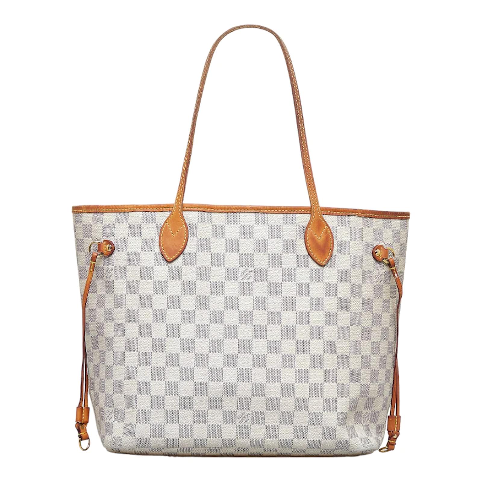 Louis Vuitton Damier Azur Neverfull MM with Pouch White Cloth ref