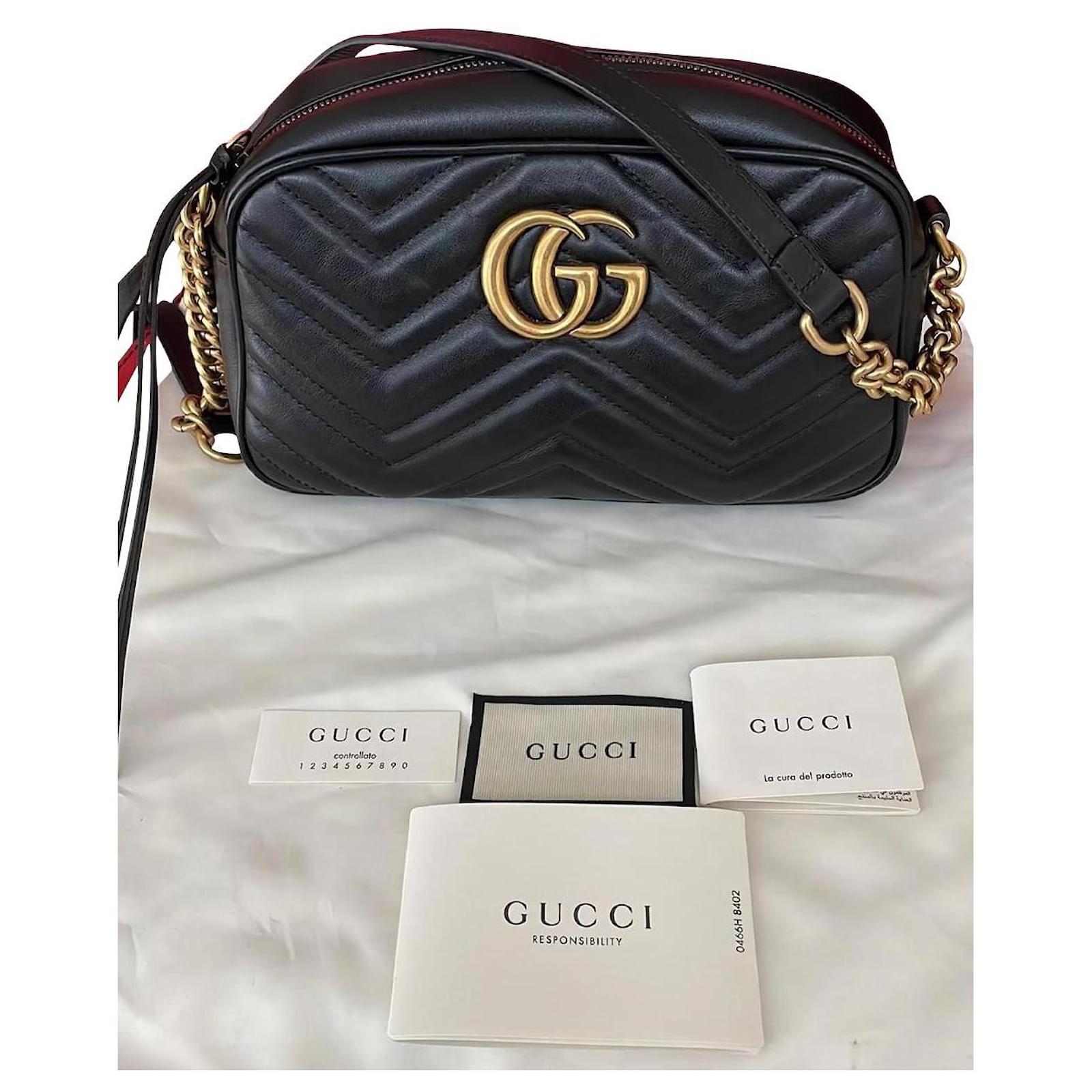polet provokere relæ GUCCI GG Marmont small quilted crossbody bag Black Leather ref.903319 -  Joli Closet