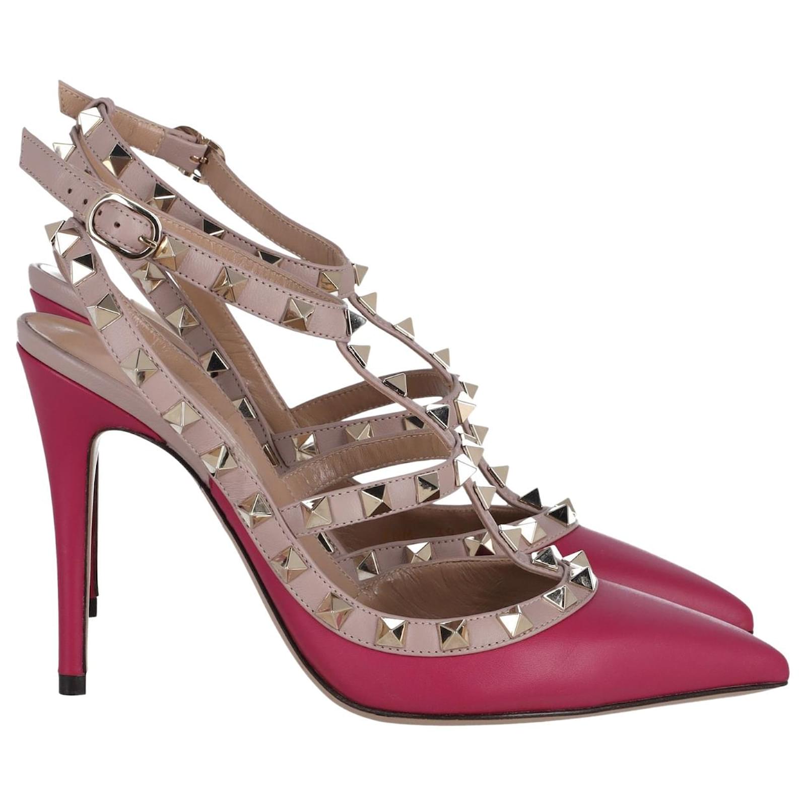 Valentino Garavani Valentino Rockstud Sandals in Pink Leather ref.903515 -  Joli Closet