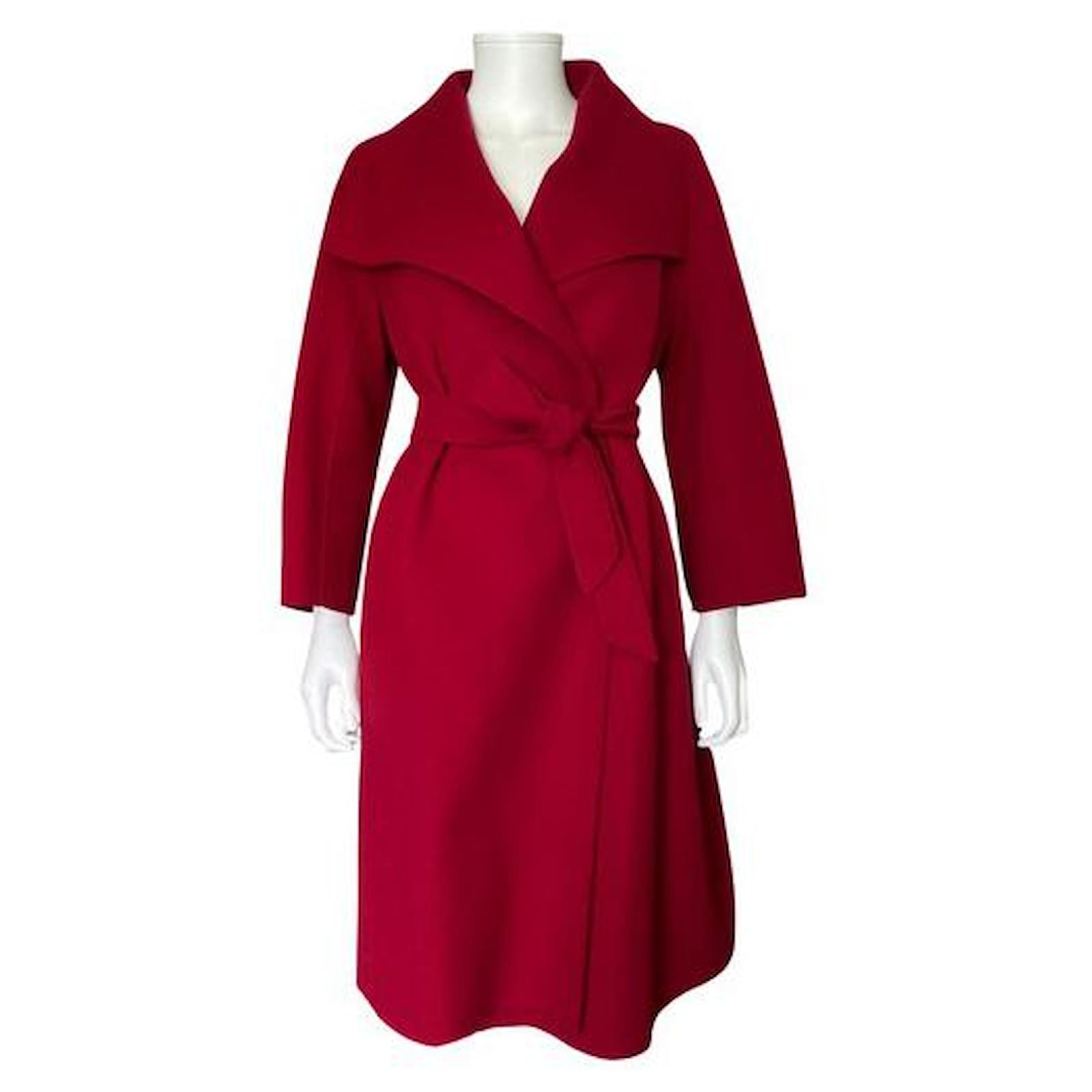 max mara red cashmere coat