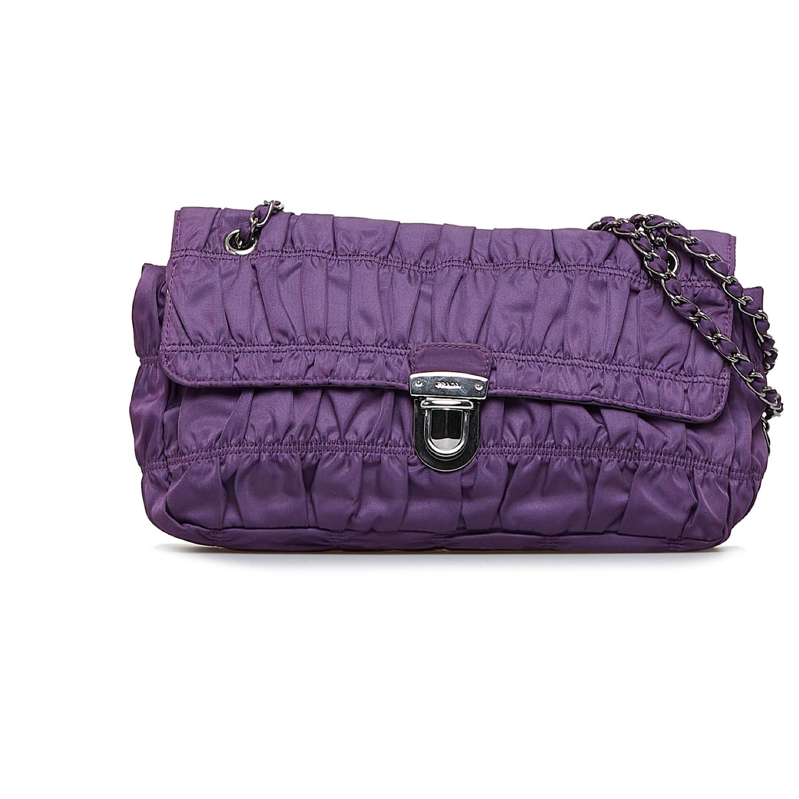 Prada Purple Tessuto Gaufre Shoulder Bag Nylon Cloth ref