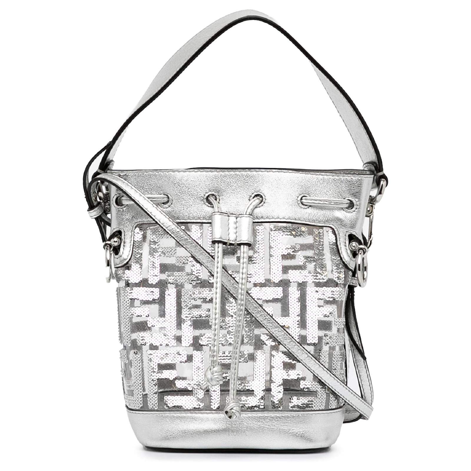 Fendi Pre-owned x Fila Mini Mon Tresor Bucket Bag - White