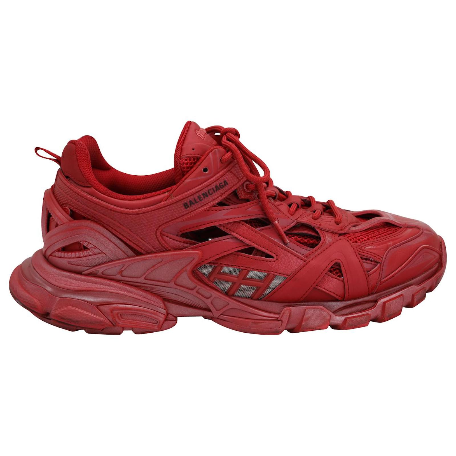 Balenciaga Track 2 Layered Metallic Sneakers in Red Polyurethane Plastic  ref.906408 - Joli Closet