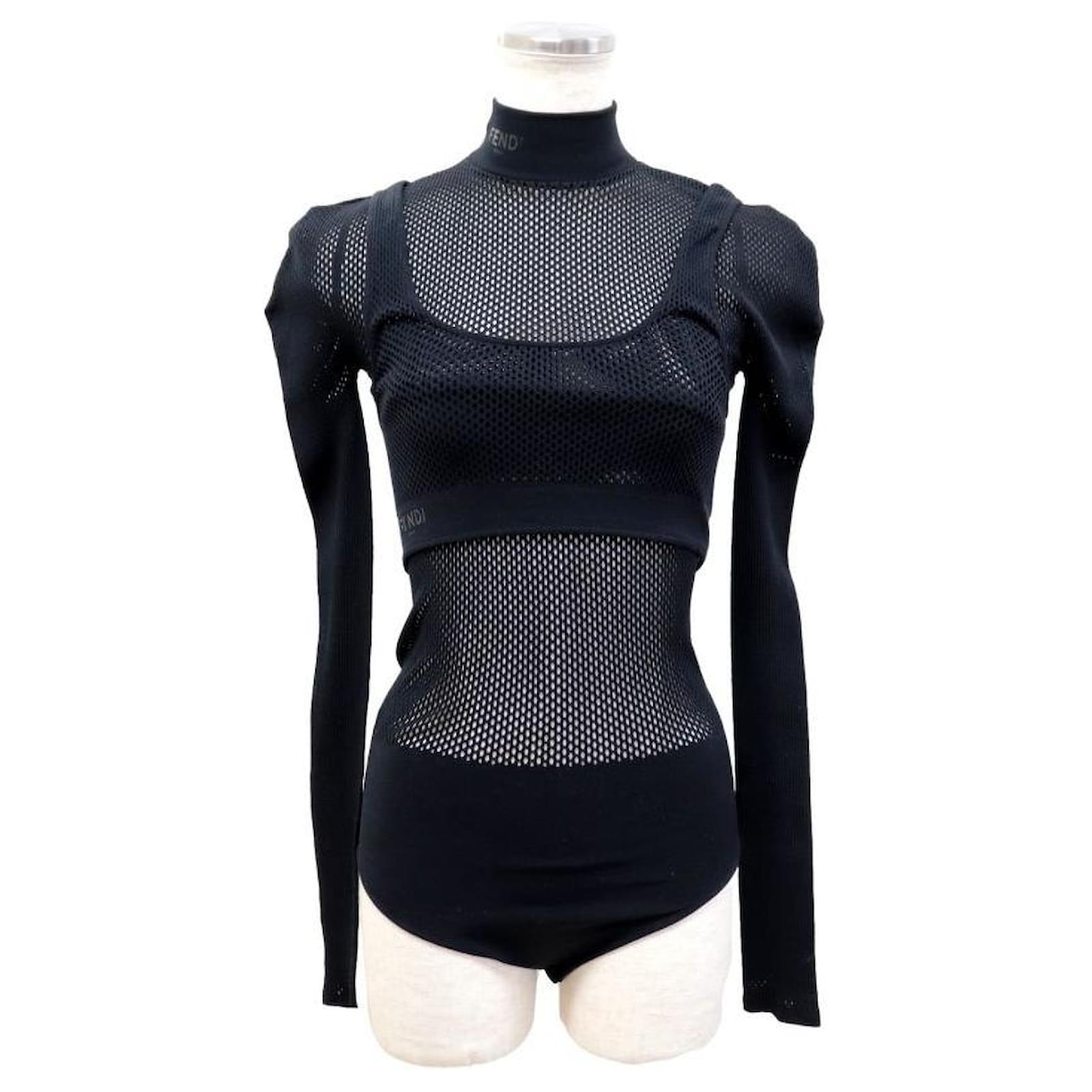 トップス FENDI mesh body suit  S Fendi mesh body suit tank top Black Nylon ref.906478 - Joli