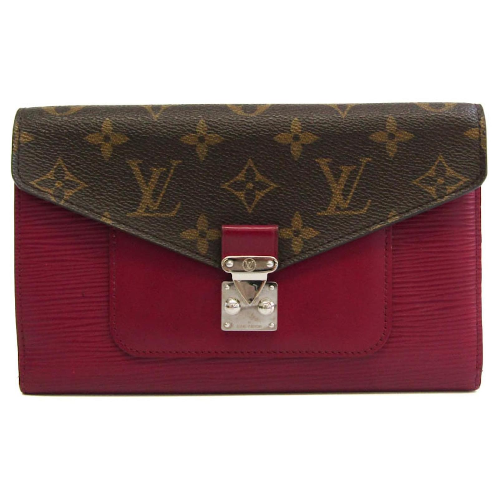 Louis Vuitton Portefeuille Sarah Burgundy Leather Wallet (Pre