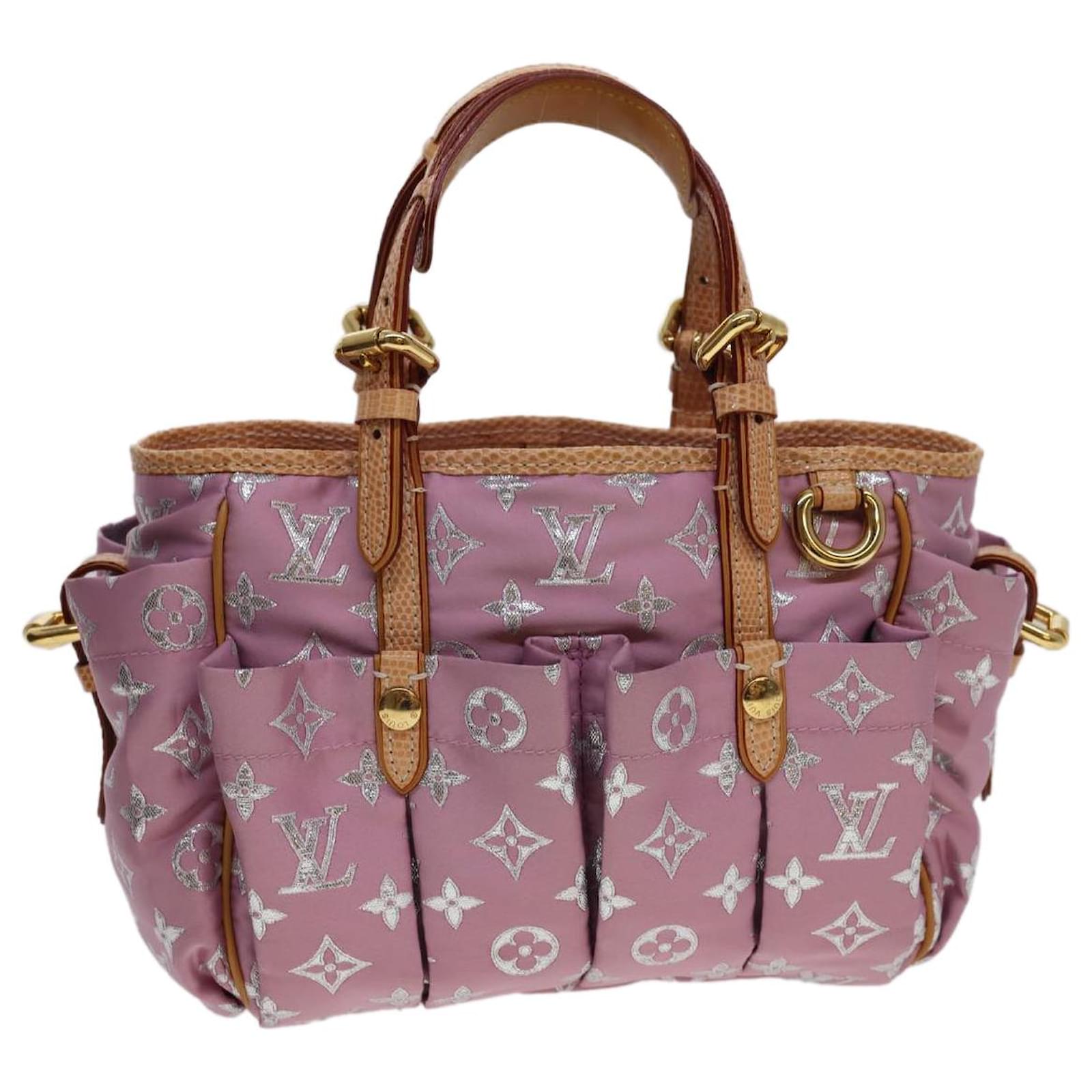 LOUIS VUITTON Monogram Pastel Glitter Cabas GM Hand Bag Satin Pink Auth  40938a
