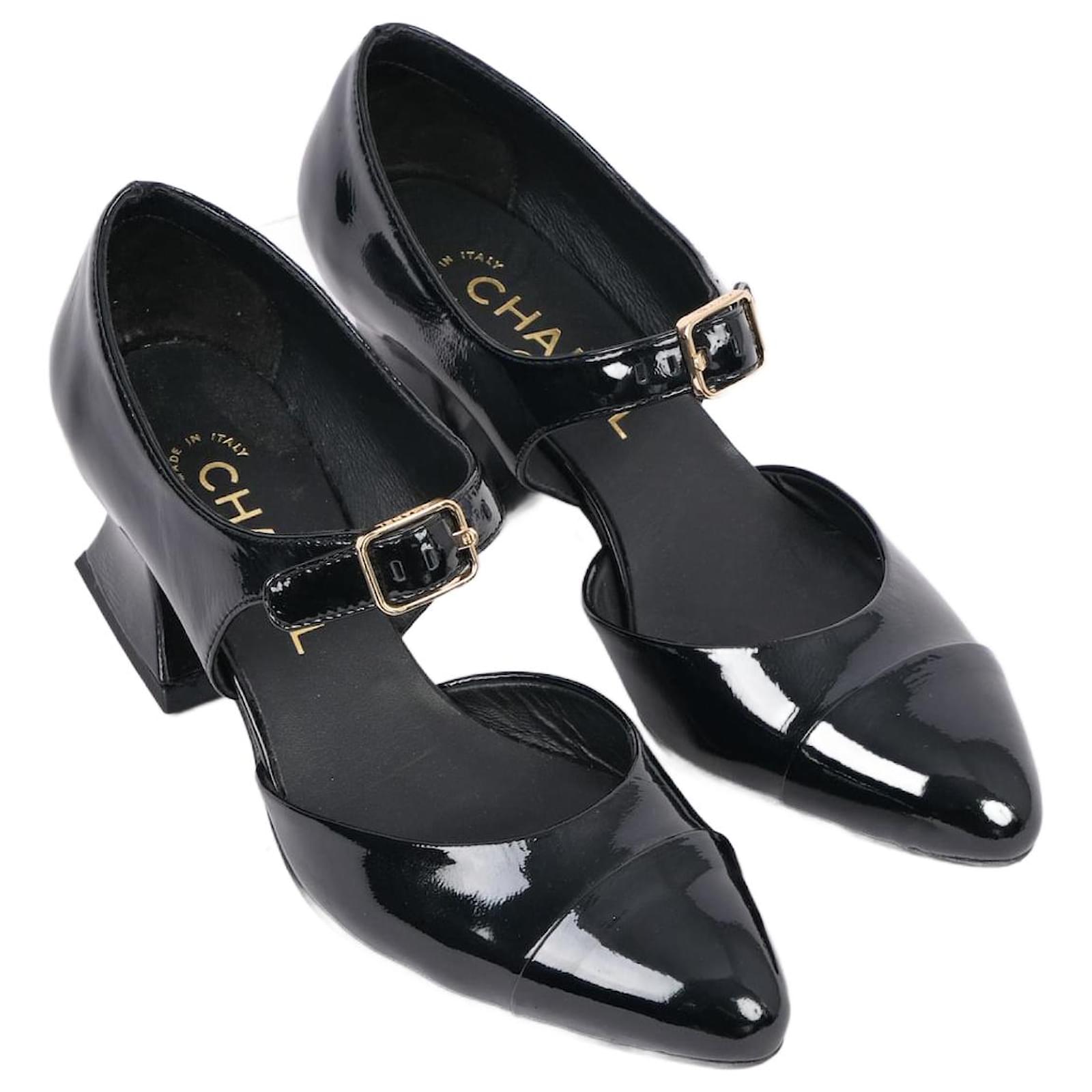 Timeless CHANEL Heels T.EU 37 Patent leather Black ref.909085