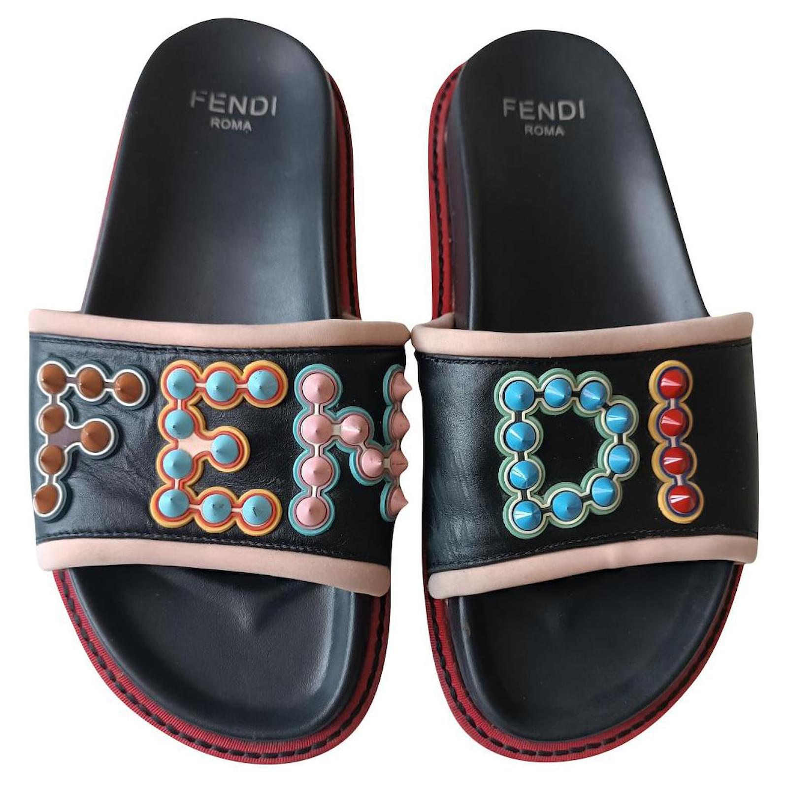 Fendi leather mules on sale