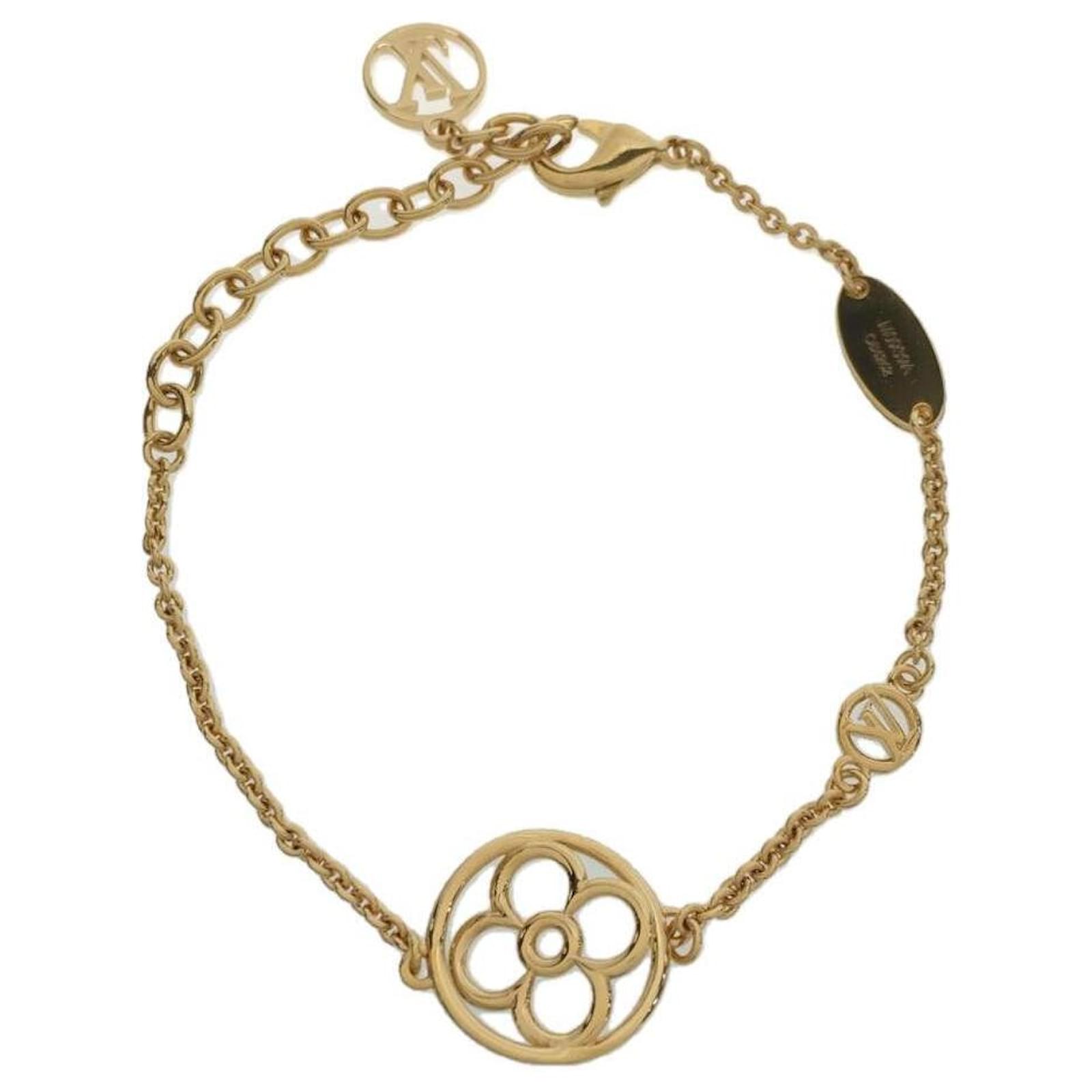**Louis Vuitton Gold Twiggy Round Flower Bracelet Gold hardware ref ...