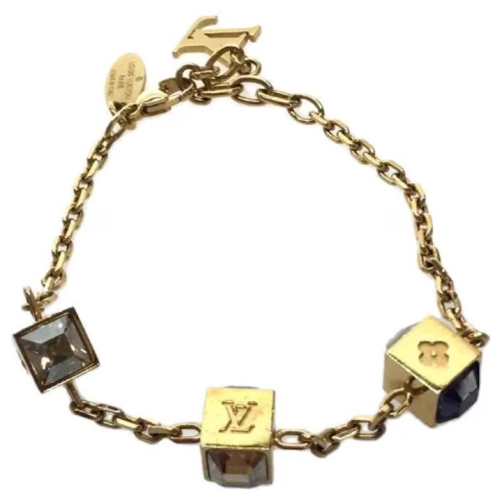 Louis Vuitton Gamble Crystals Gold Tone Bracelet For Sale at