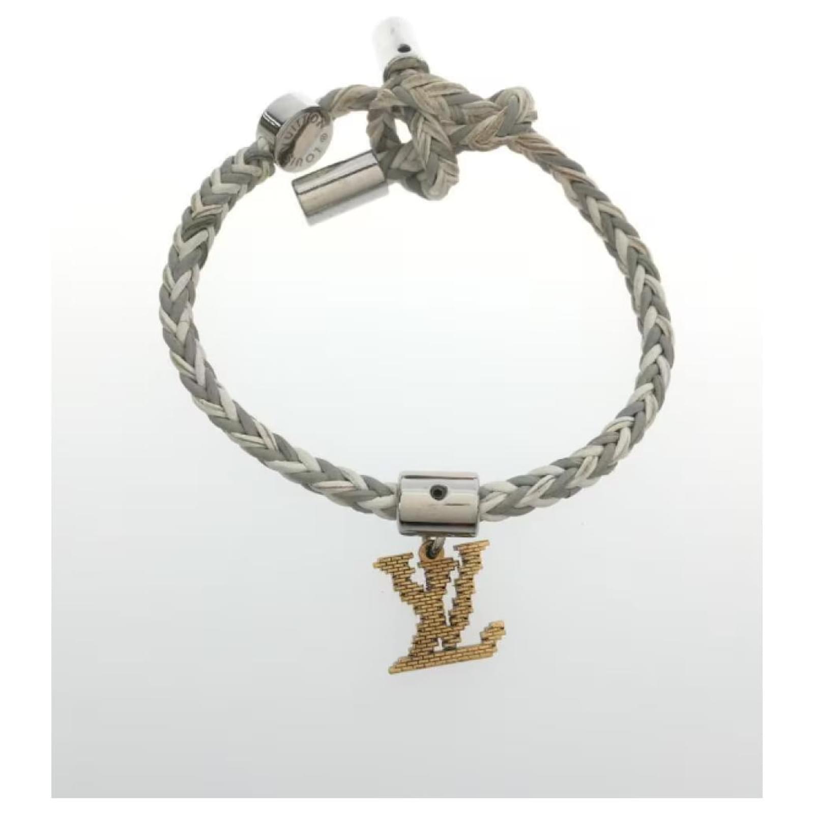 Leather bracelet Louis Vuitton White in Leather - 31679930