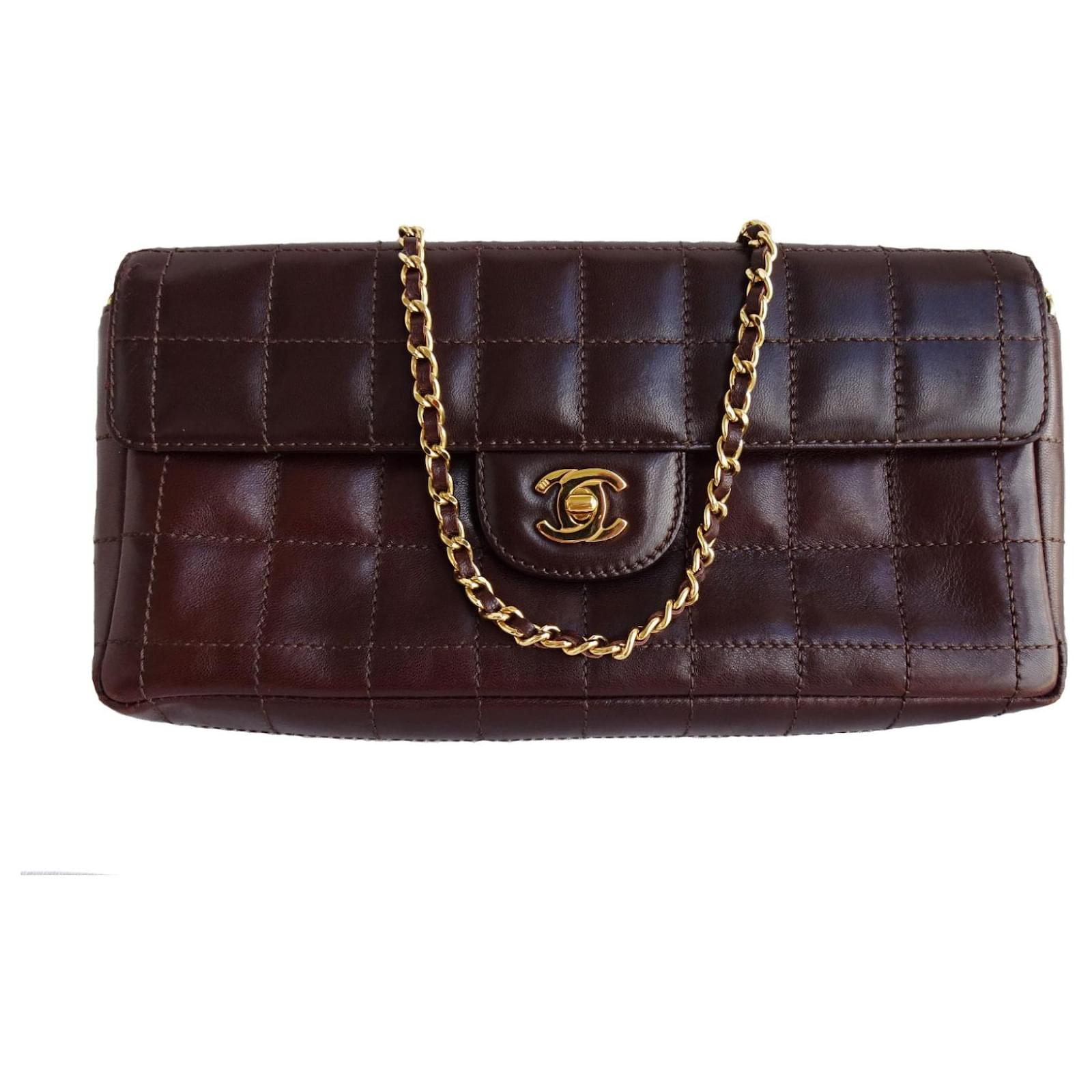 Chanel East West Chocolate Bar Quilted Lambskin Leather Shoulder Bag  Luxury Bags  Wallets on Carousell