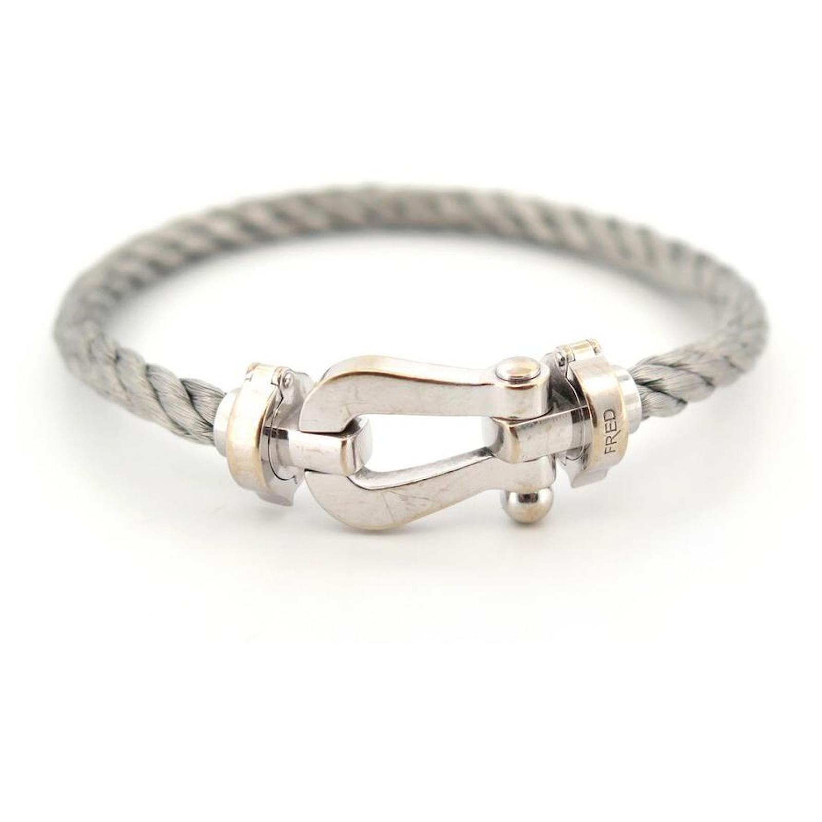 Force 10 Bracelet by Fred, White Gold and Stainless Steel