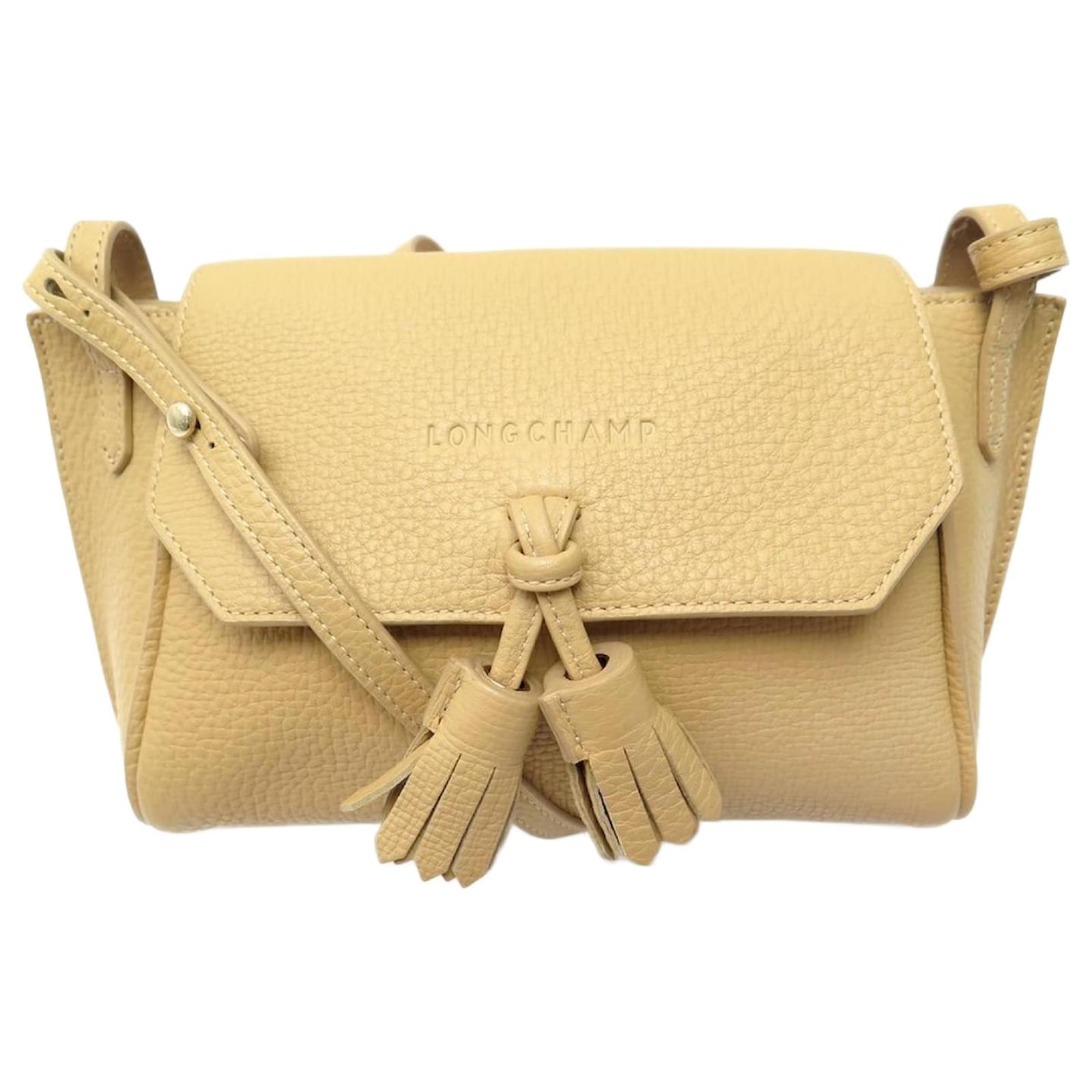 NEUF SAC A MAIN LONGCHAMP PENELOPE 22066843016 EN CUIR BEIGE NEW HAND BAG ref.909494 - Joli Closet