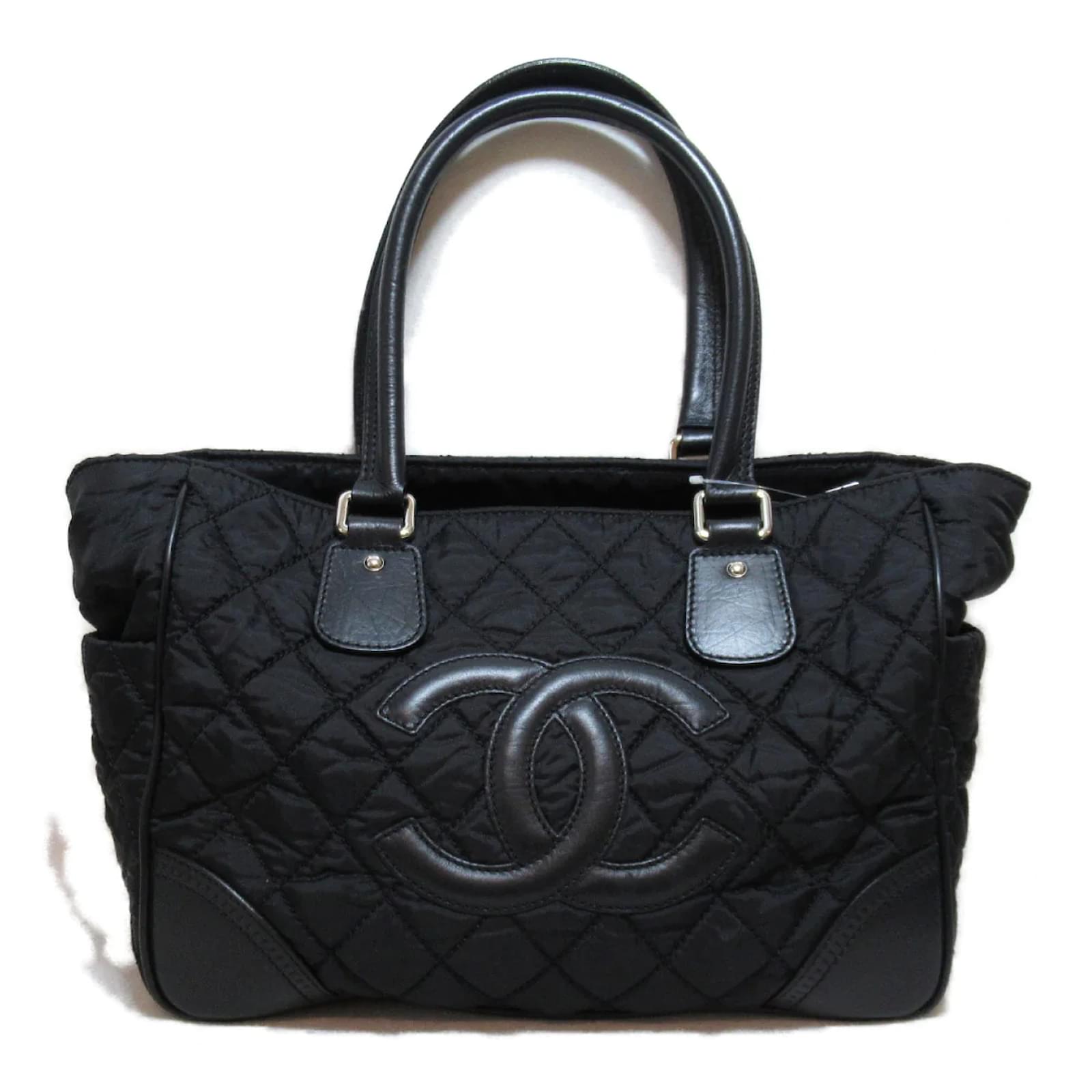 Chanel CC Quilted Nylon Tote Bag Black Cloth ref.909580 - Joli Closet
