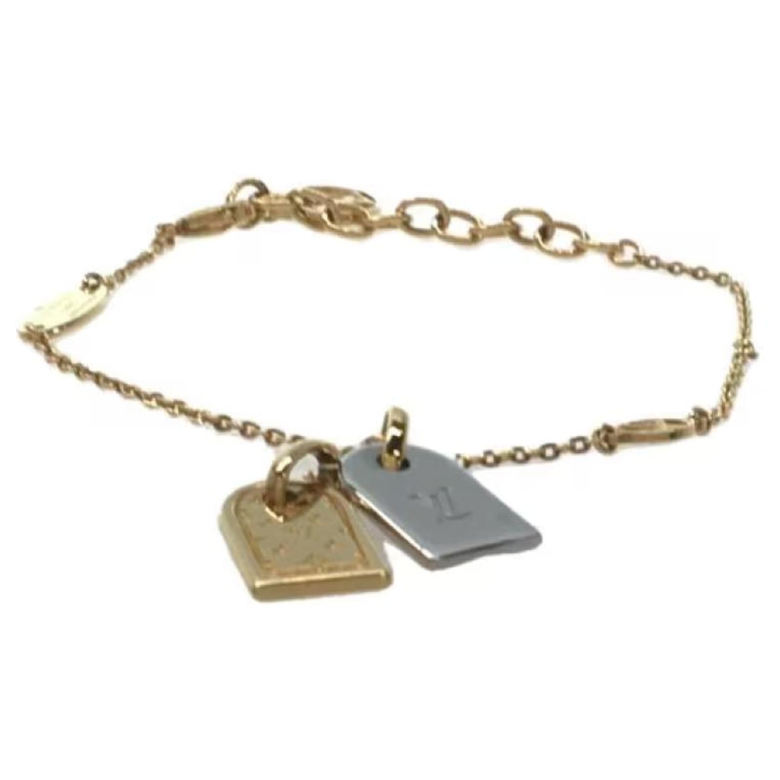 Louis Vuitton Gold Nanogram Bracelet Gold hardware Gold-plated ref