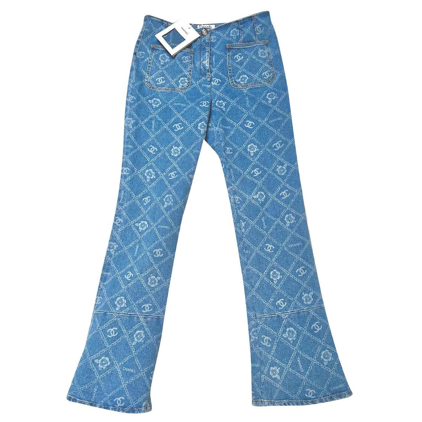 keep it up self Supermarket Chanel jeans 2023 LOGO Light blue Cotton ref.909732 - Joli Closet